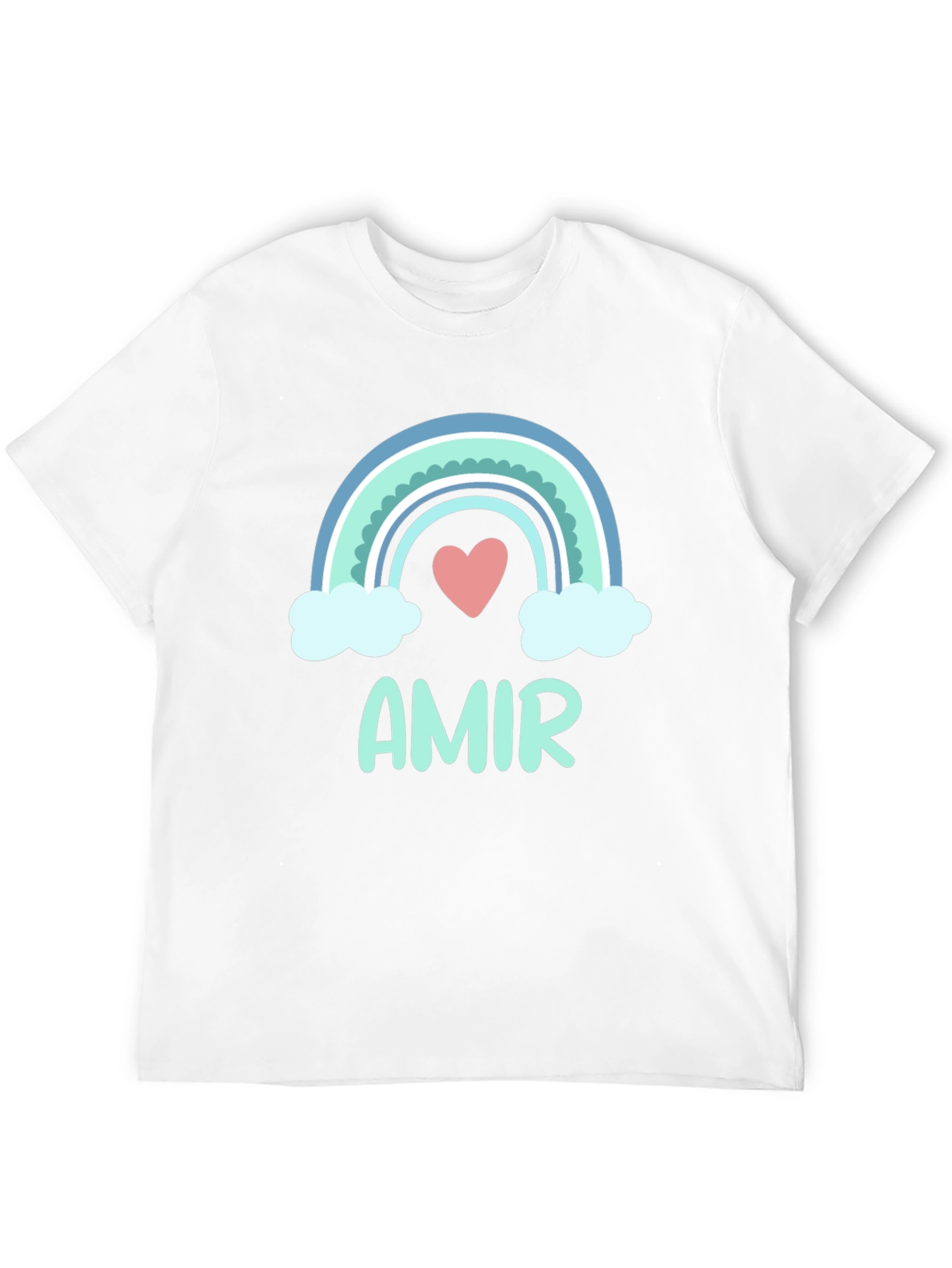 Amir Rainbow Heart T-Shirt - Cute Personalized Tee