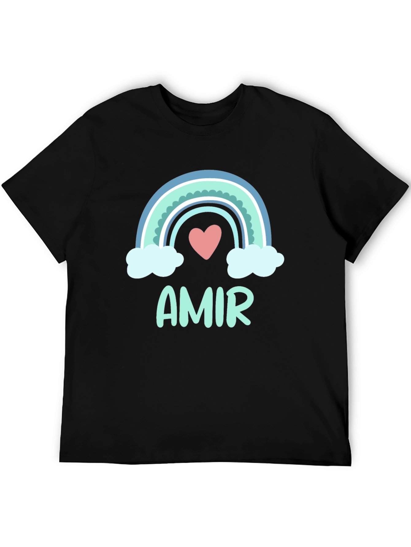 Amir Rainbow Heart T-Shirt - Cute Personalized Tee