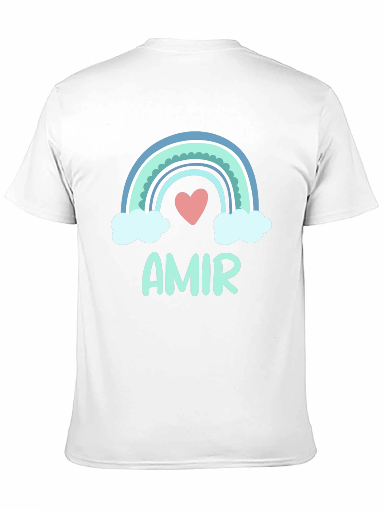 Amir Rainbow Heart T-Shirt - Cute Personalized Tee