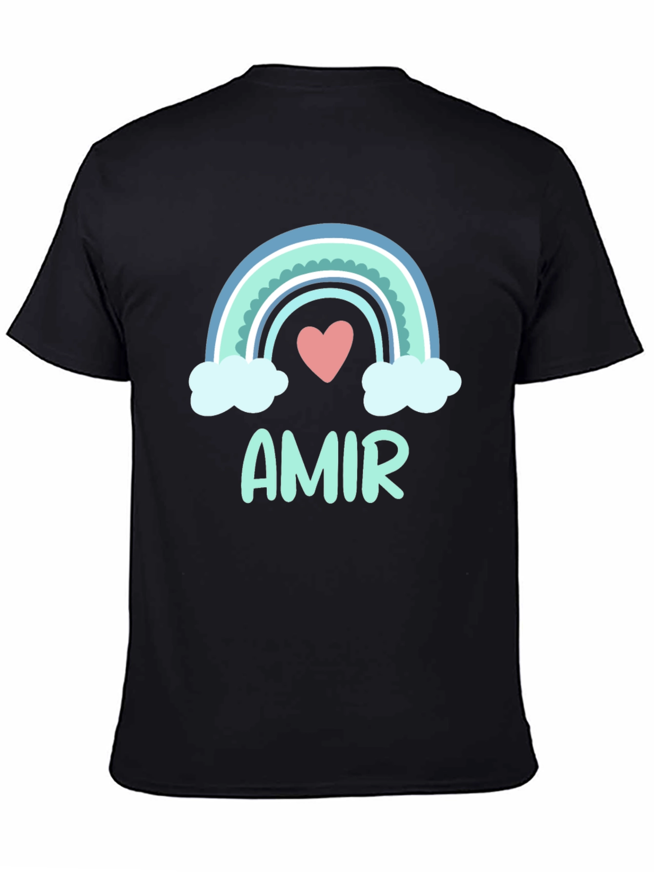 Amir Rainbow Heart T-Shirt - Cute Personalized Tee
