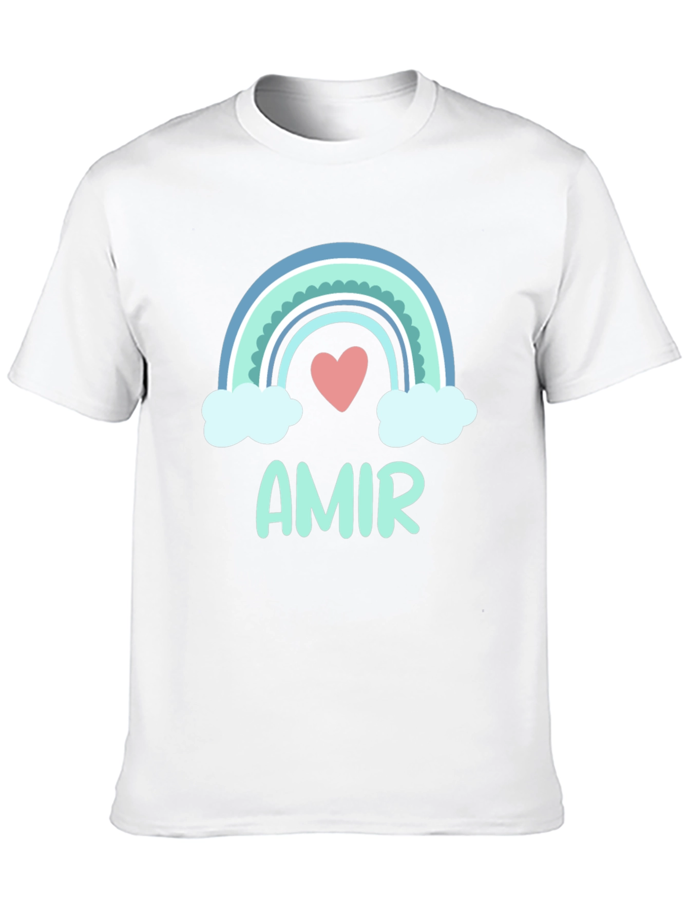 Amir Rainbow Heart T-Shirt - Cute Personalized Tee