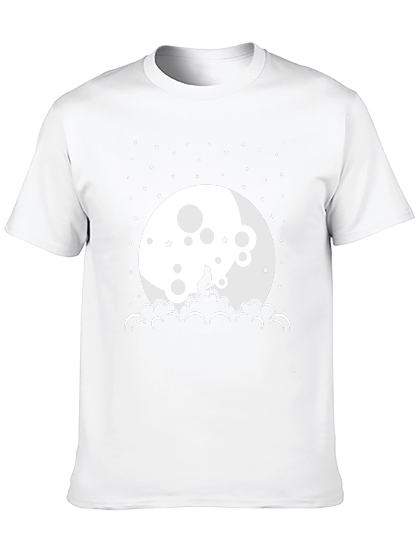 Cat Moon Stars Black T-Shirt