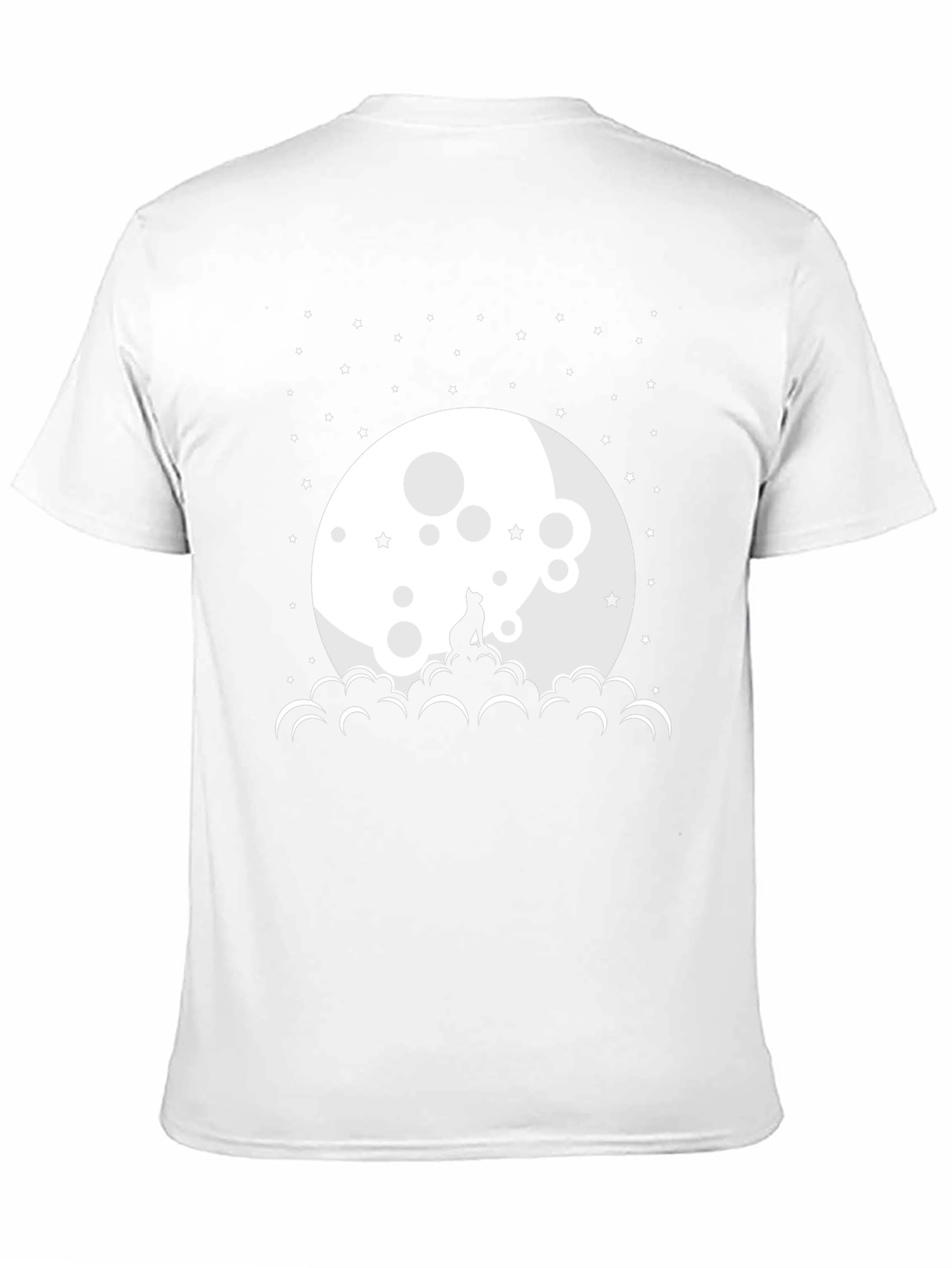 Cat Moon Stars Black T-Shirt