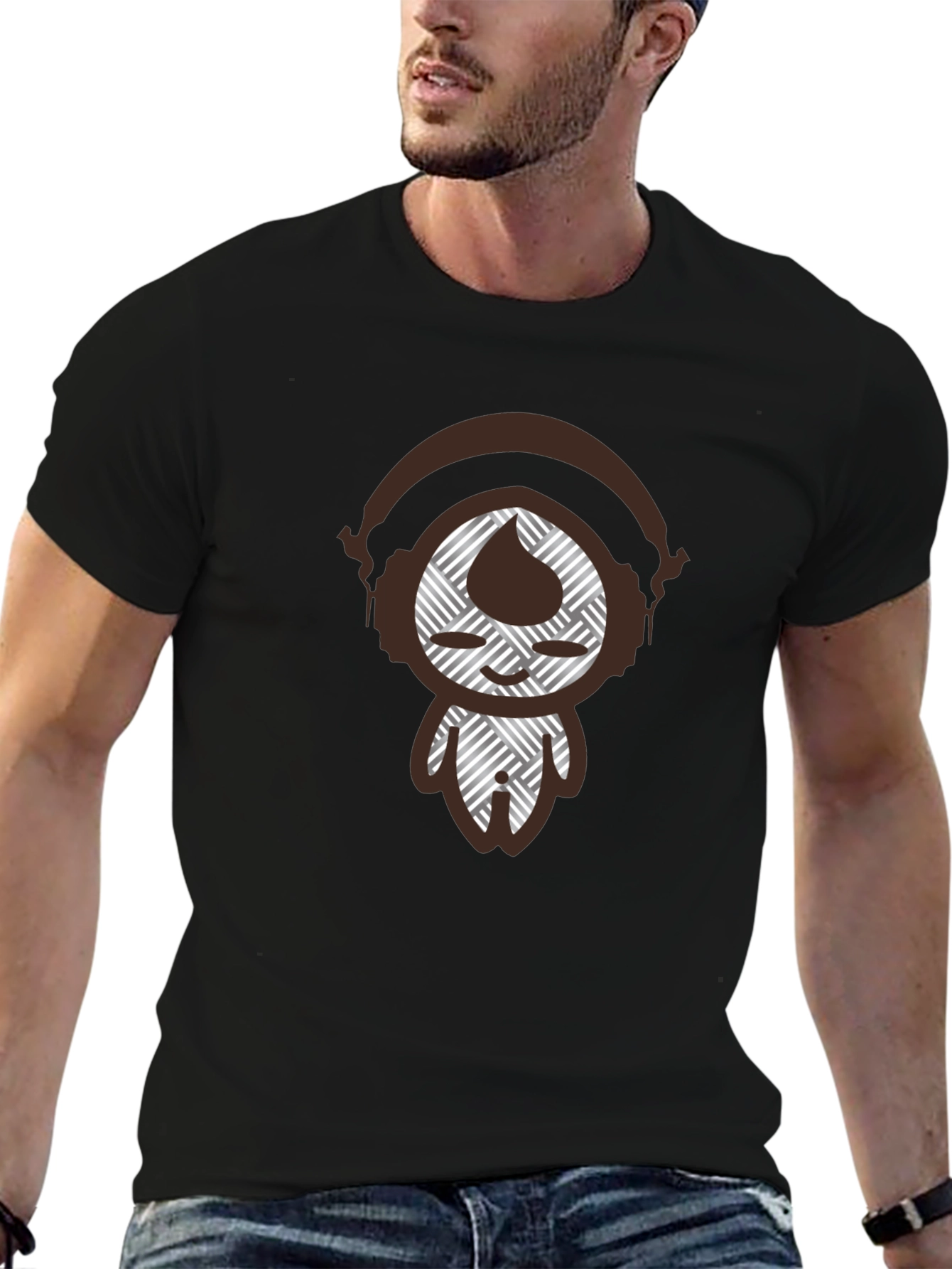 Abstract DJ Graphic Tee - Mens Black T-Shirt