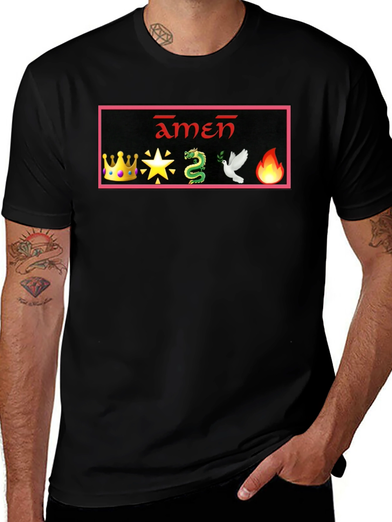 Amen T-Shirt with Emoji Design