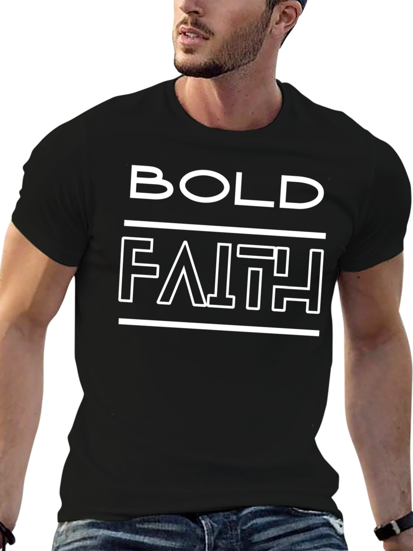 Bold Faith Graphic Tee - Black