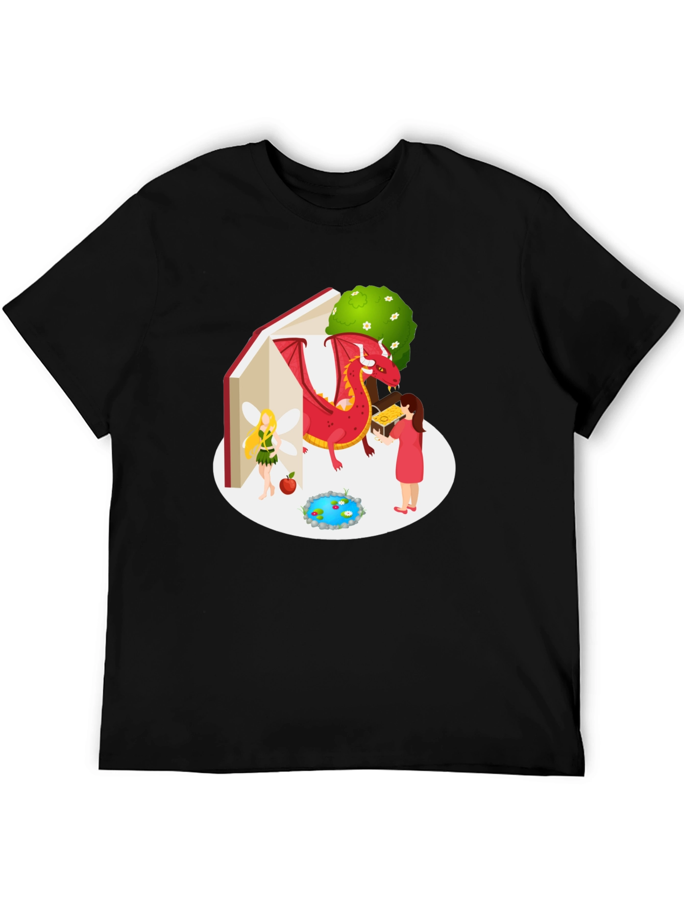 Enchanted Story T-Shirt - Dragon Fairy Book Design