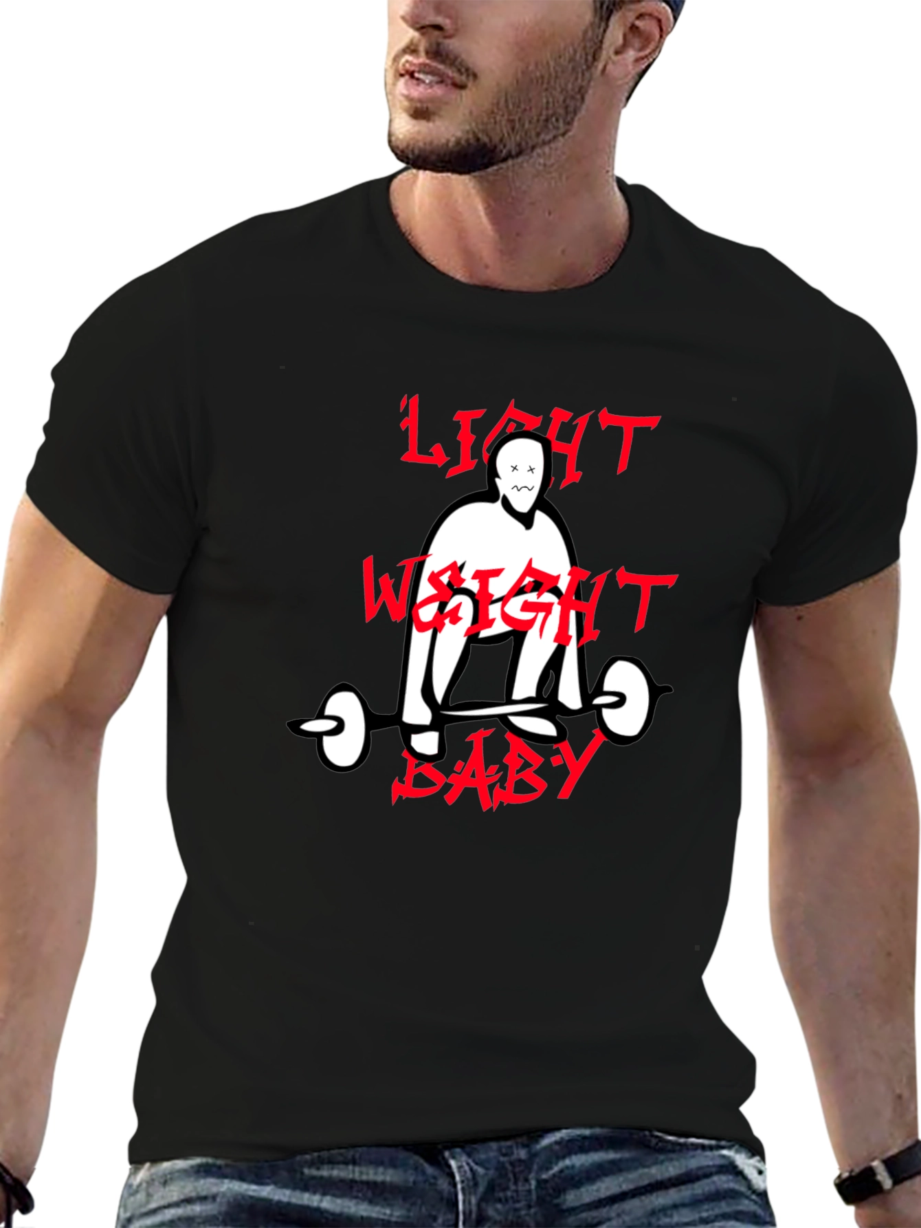 Light Weight Baby Graphic Tee - Black