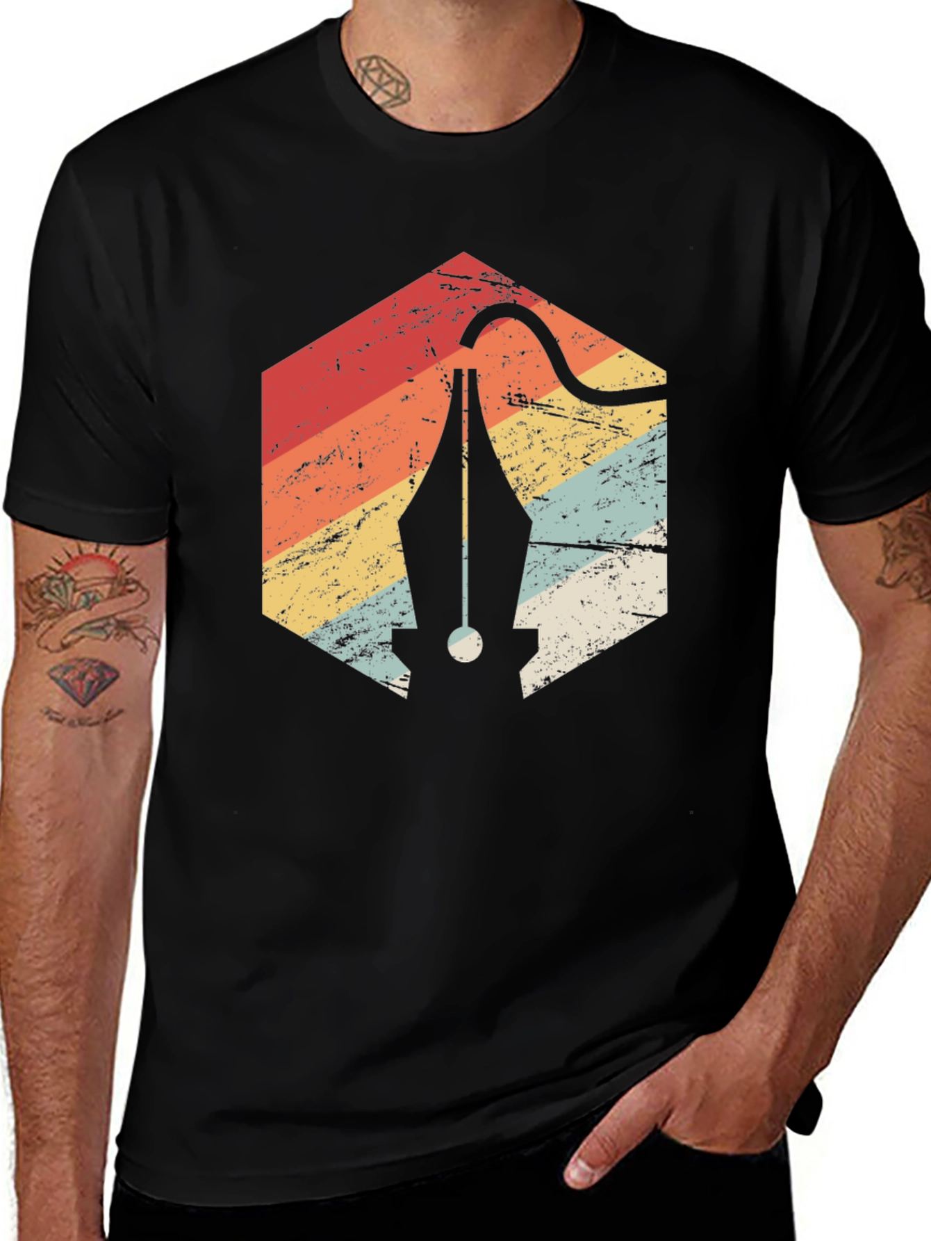 Retro Graphic Designer Pen T-Shirt