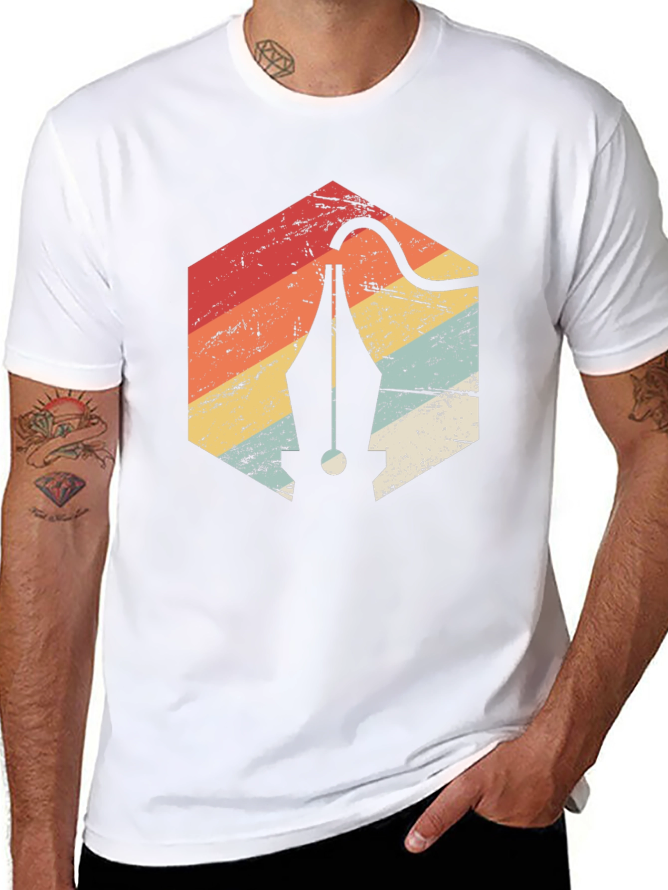 Retro Graphic Designer Pen T-Shirt