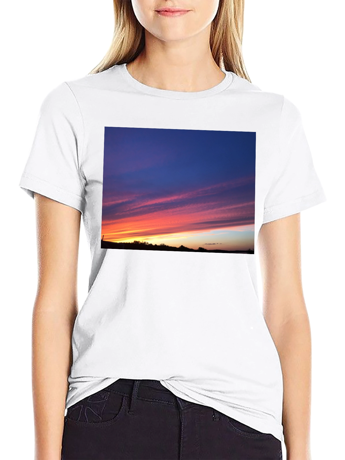 Sunset Sky Graphic Black T-Shirt