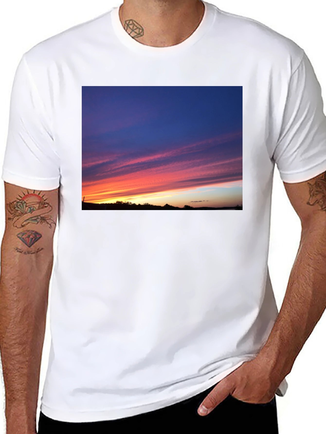 Sunset Sky Graphic Black T-Shirt