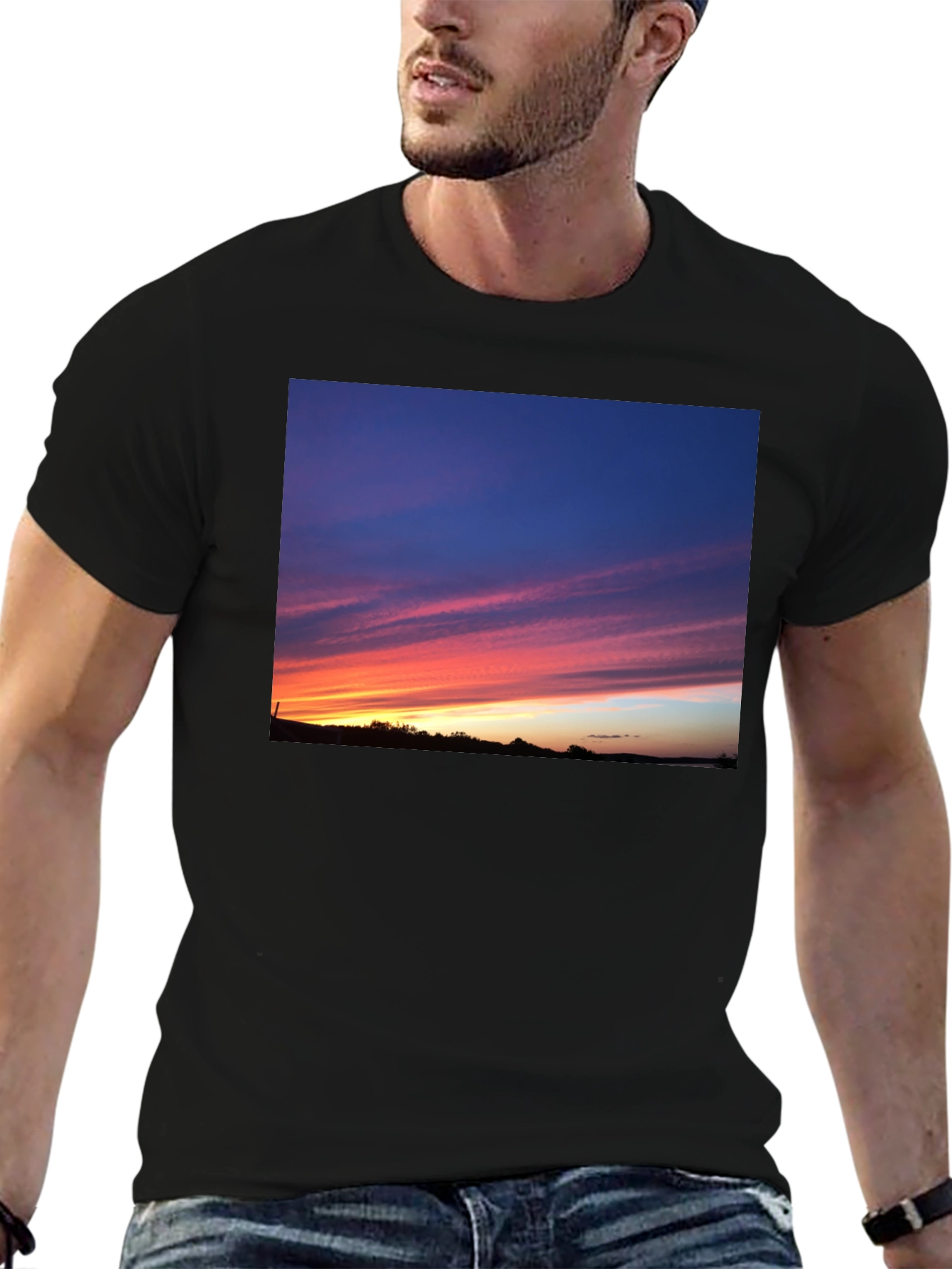 Sunset Sky Graphic Black T-Shirt