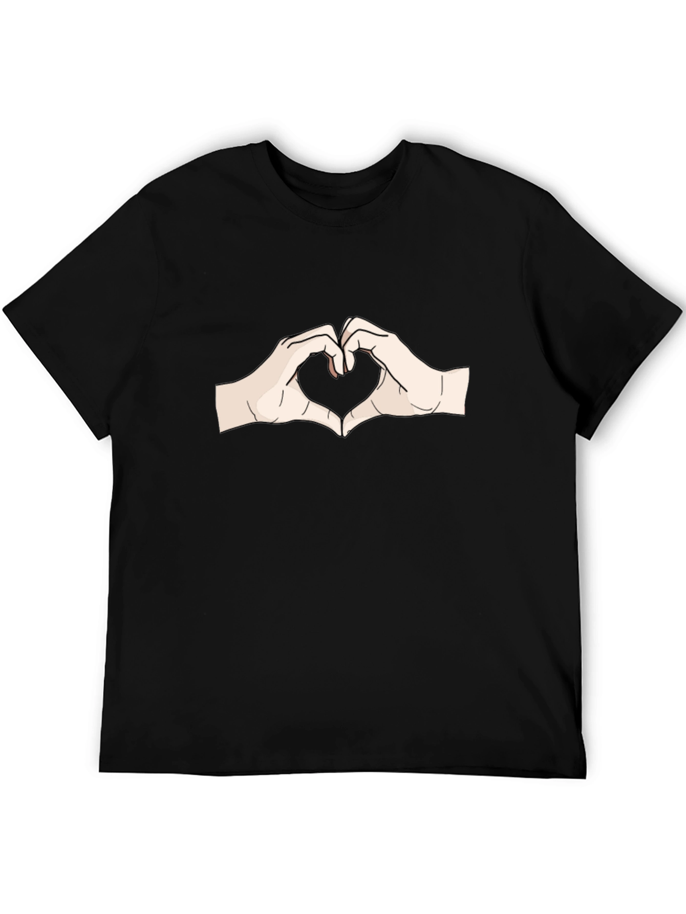 Heart Hands Graphic Tee - Soft Cotton Casual T-Shirt