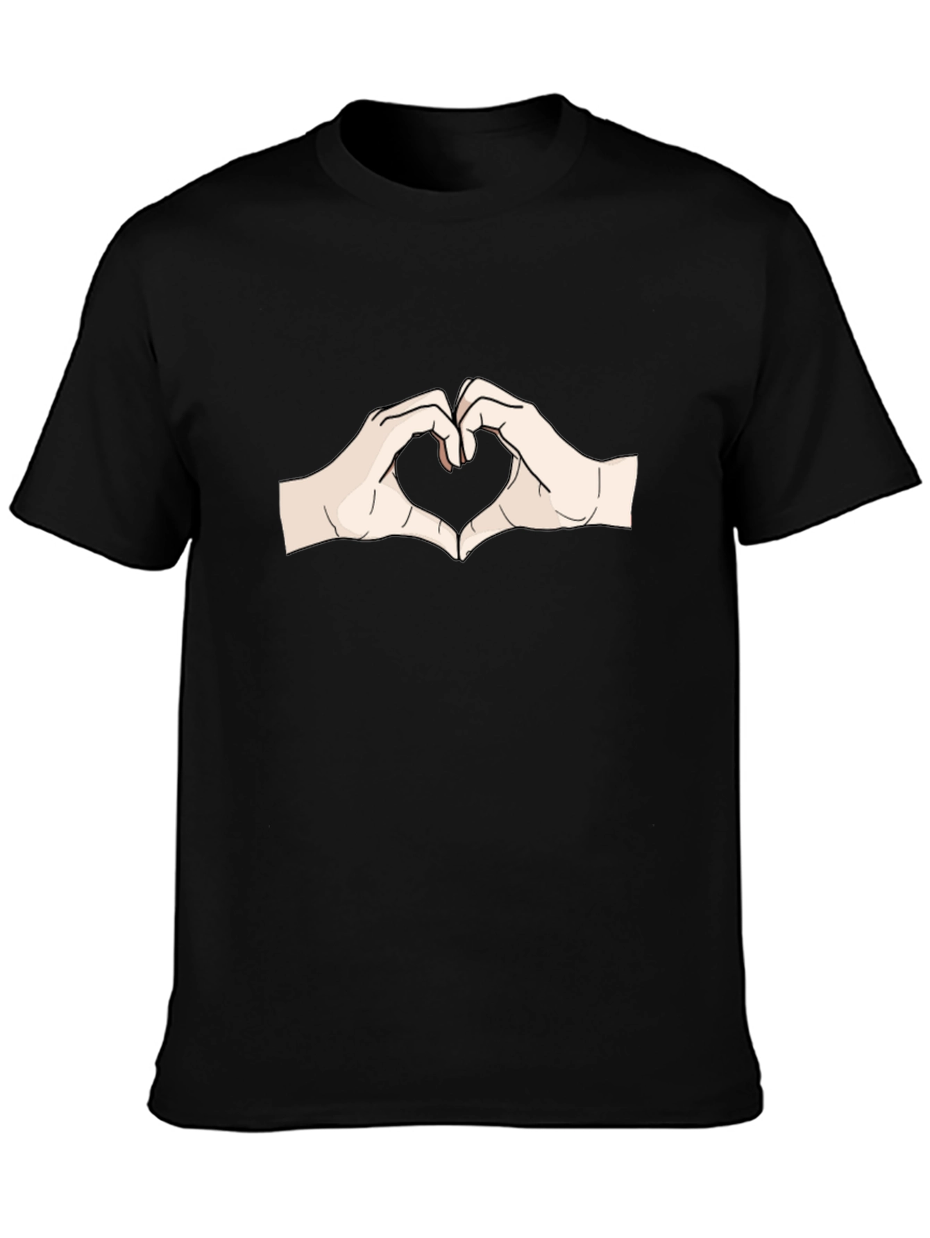 Heart Hands Graphic Tee - Soft Cotton Casual T-Shirt