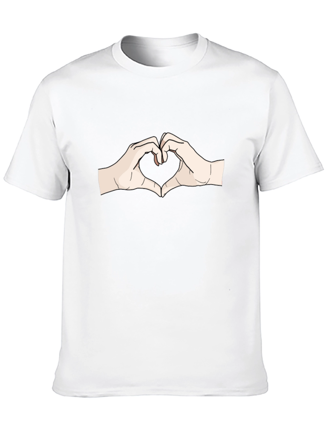 Heart Hands Graphic Tee - Soft Cotton Casual T-Shirt