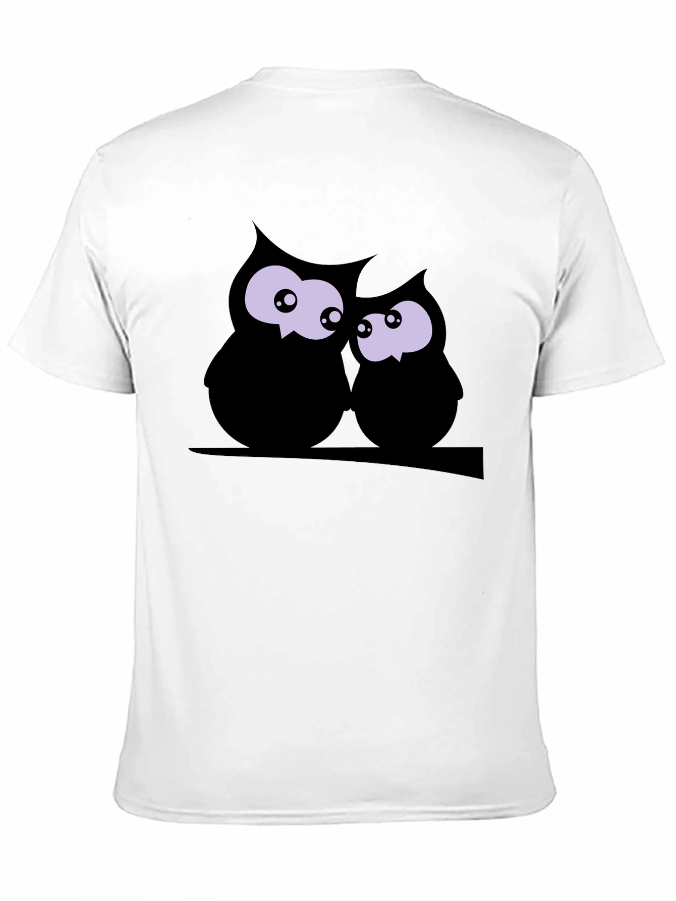 Owl Couple Graphic Black Tee