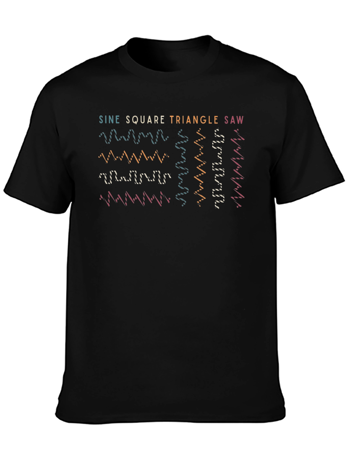 Sine Square Triangle Saw Waveform Graphic Tee
