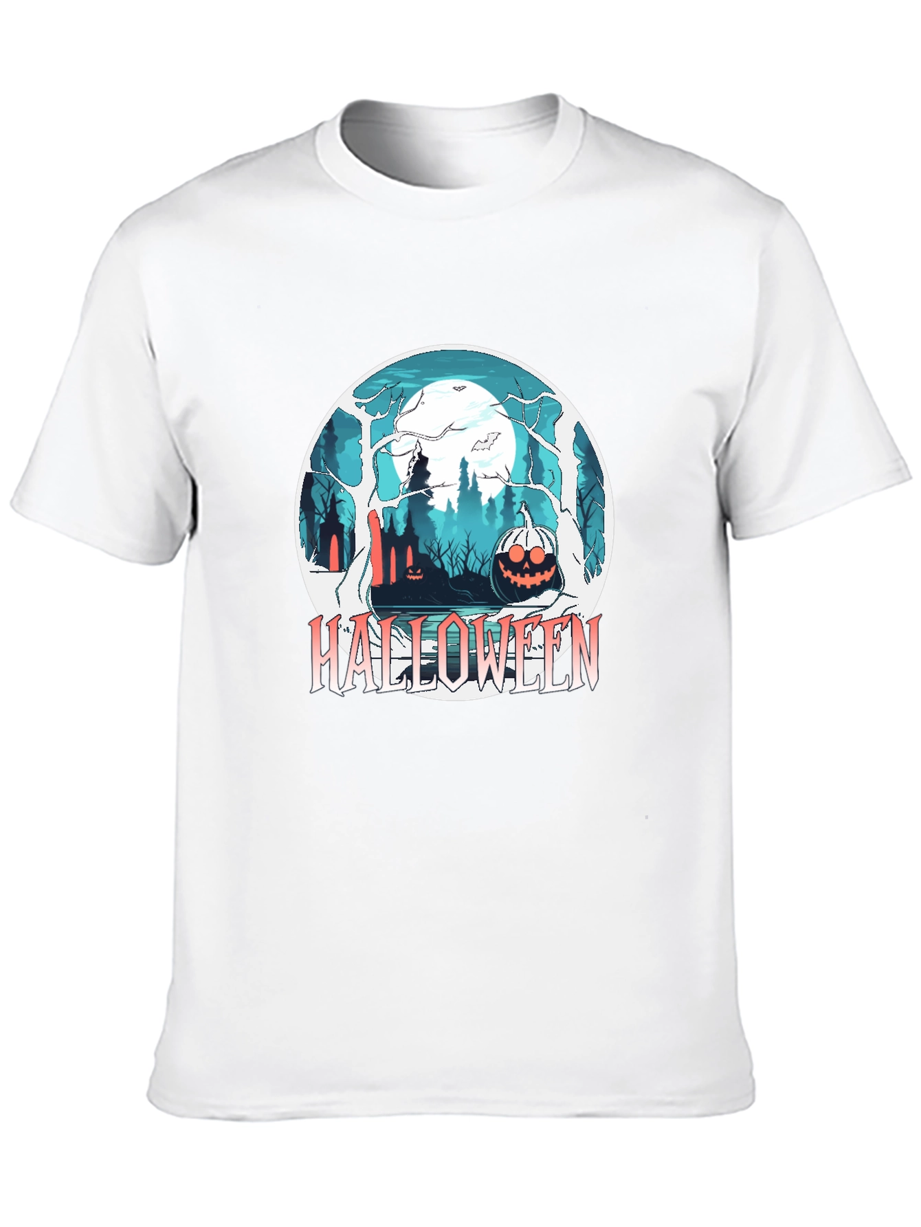 Halloween Forest Graphic Black T-Shirt