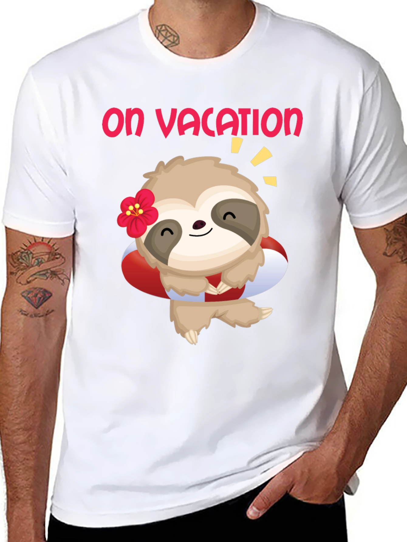 Vacation Sloth T-Shirt: Relaxed Holiday Vibes
