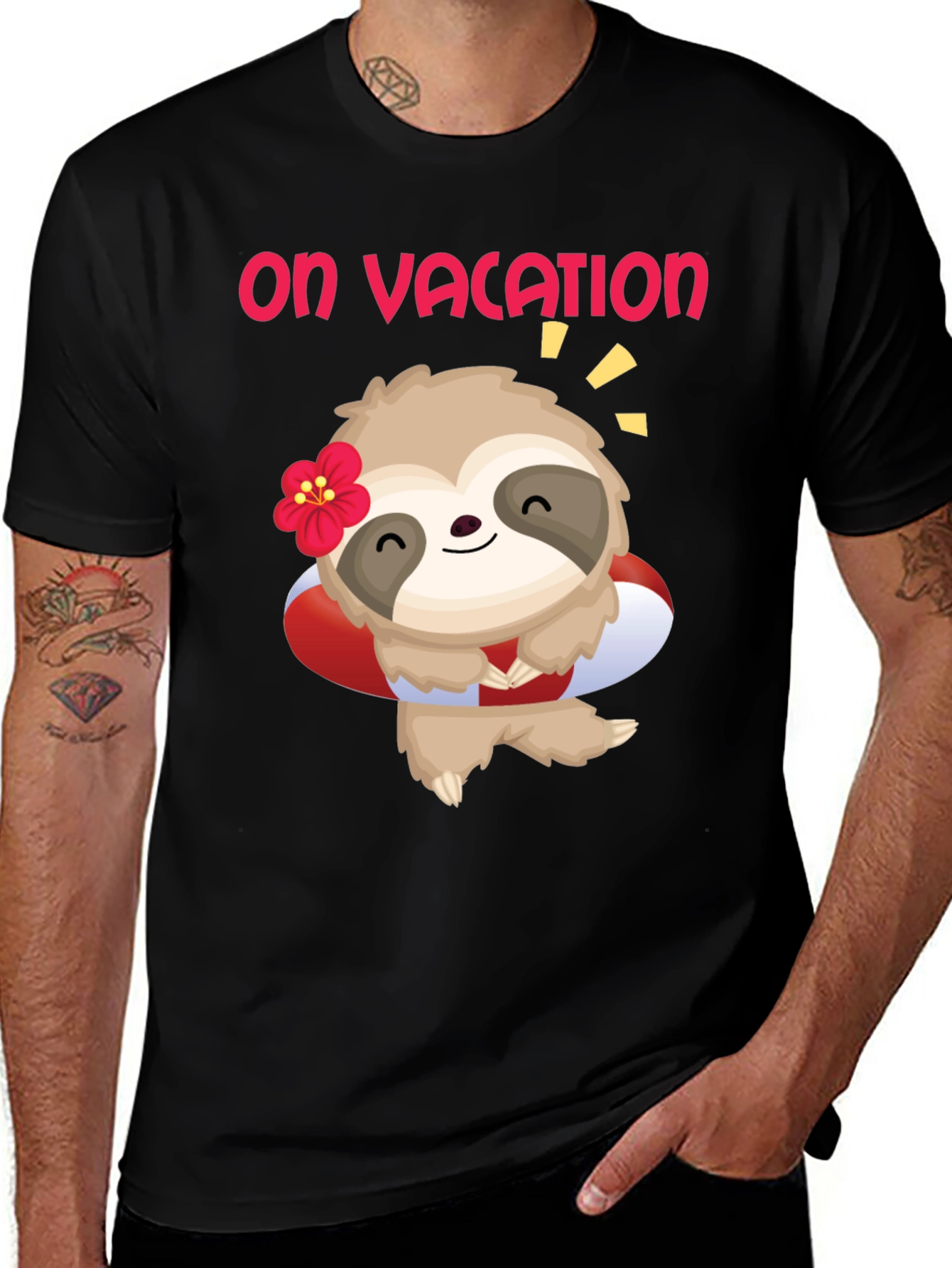 Vacation Sloth T-Shirt: Relaxed Holiday Vibes