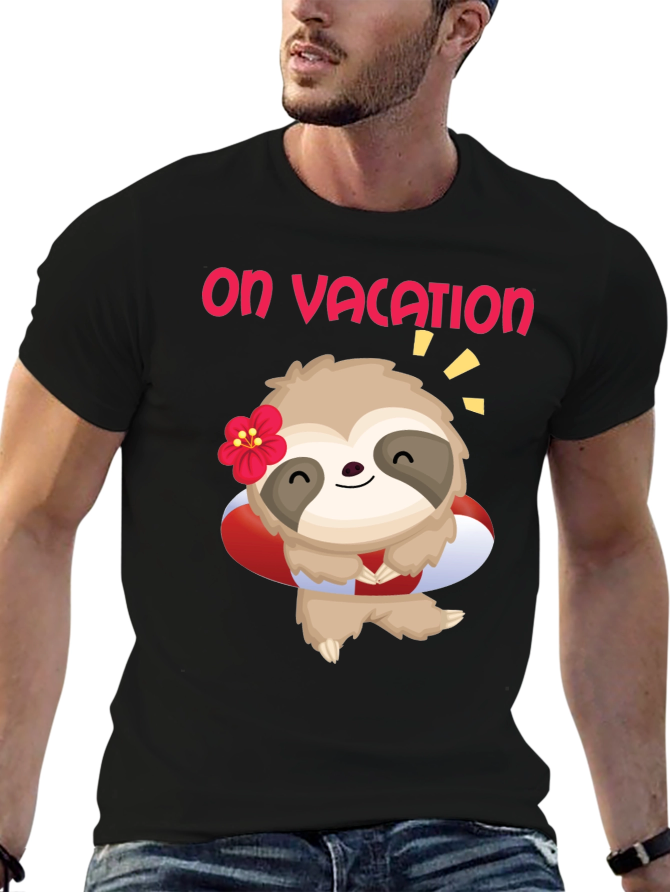 Vacation Sloth T-Shirt: Relaxed Holiday Vibes