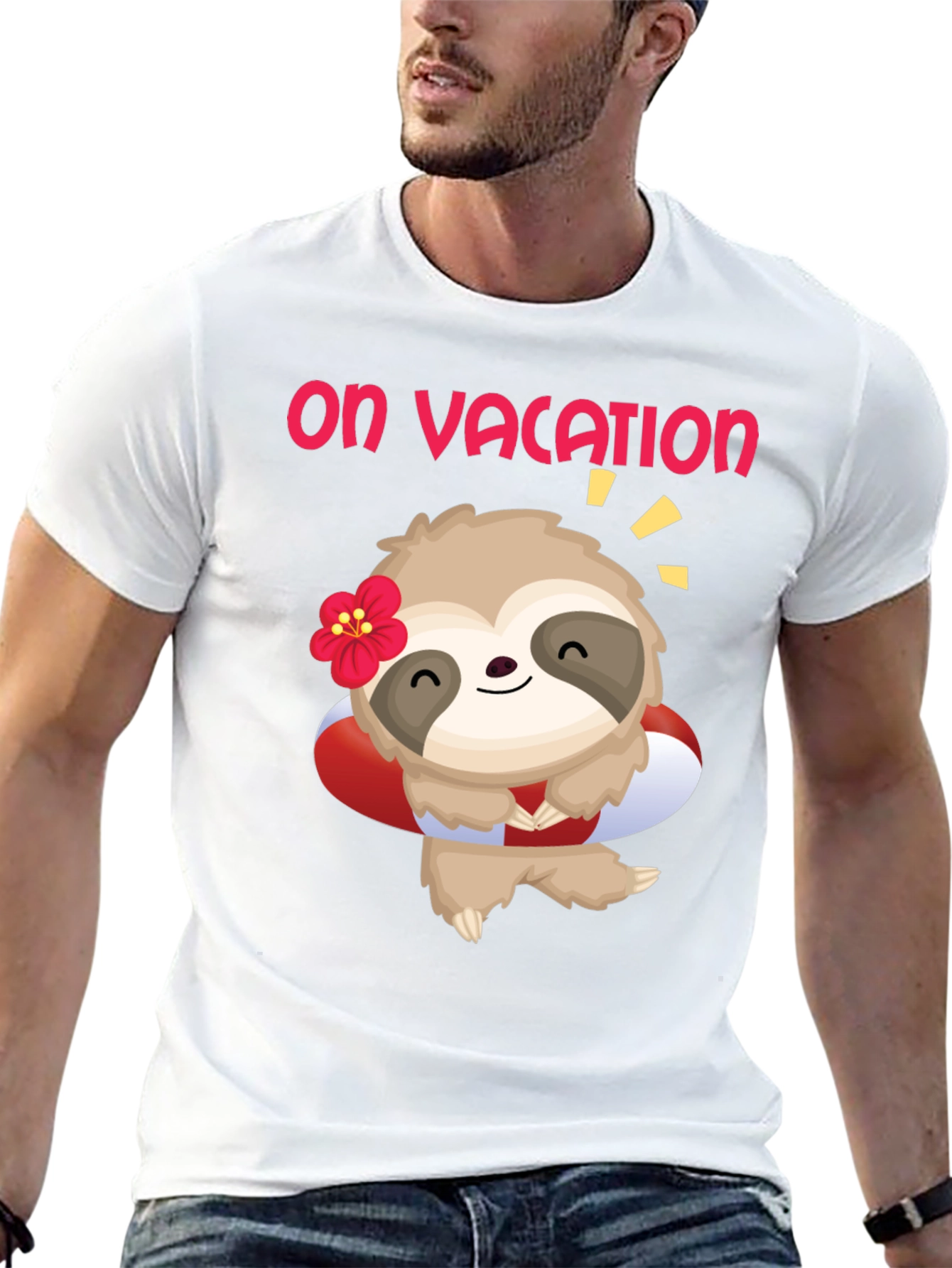 Vacation Sloth T-Shirt: Relaxed Holiday Vibes
