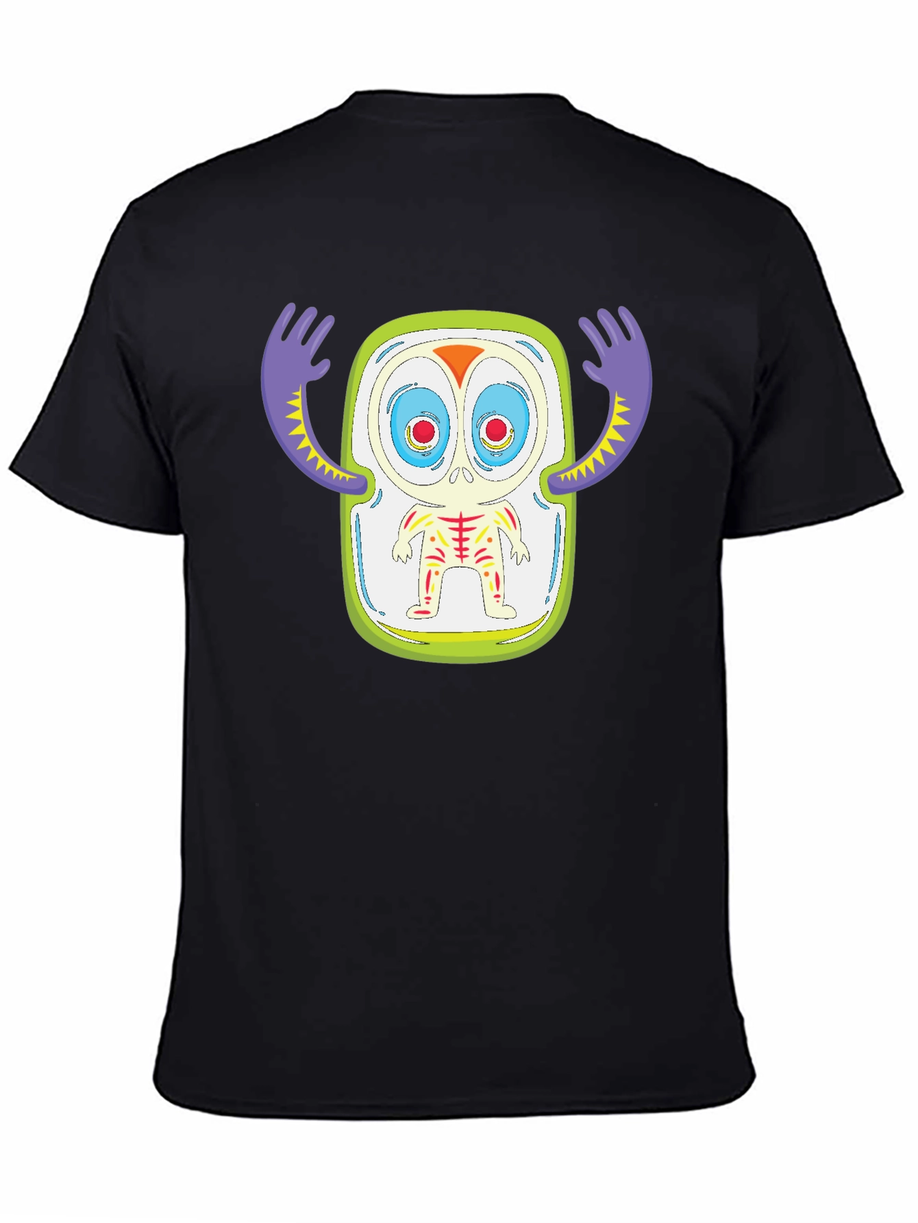 Monster Graphic Print Black T-Shirt
