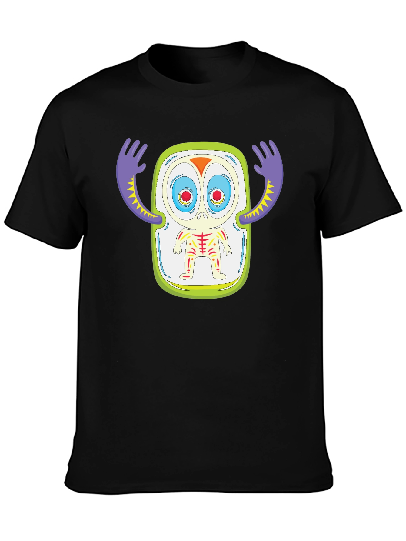 Monster Graphic Print Black T-Shirt