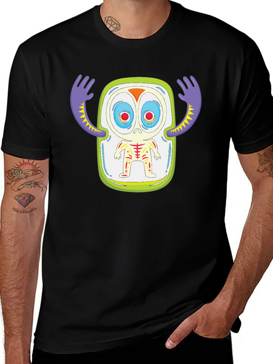 Monster Graphic Print Black T-Shirt