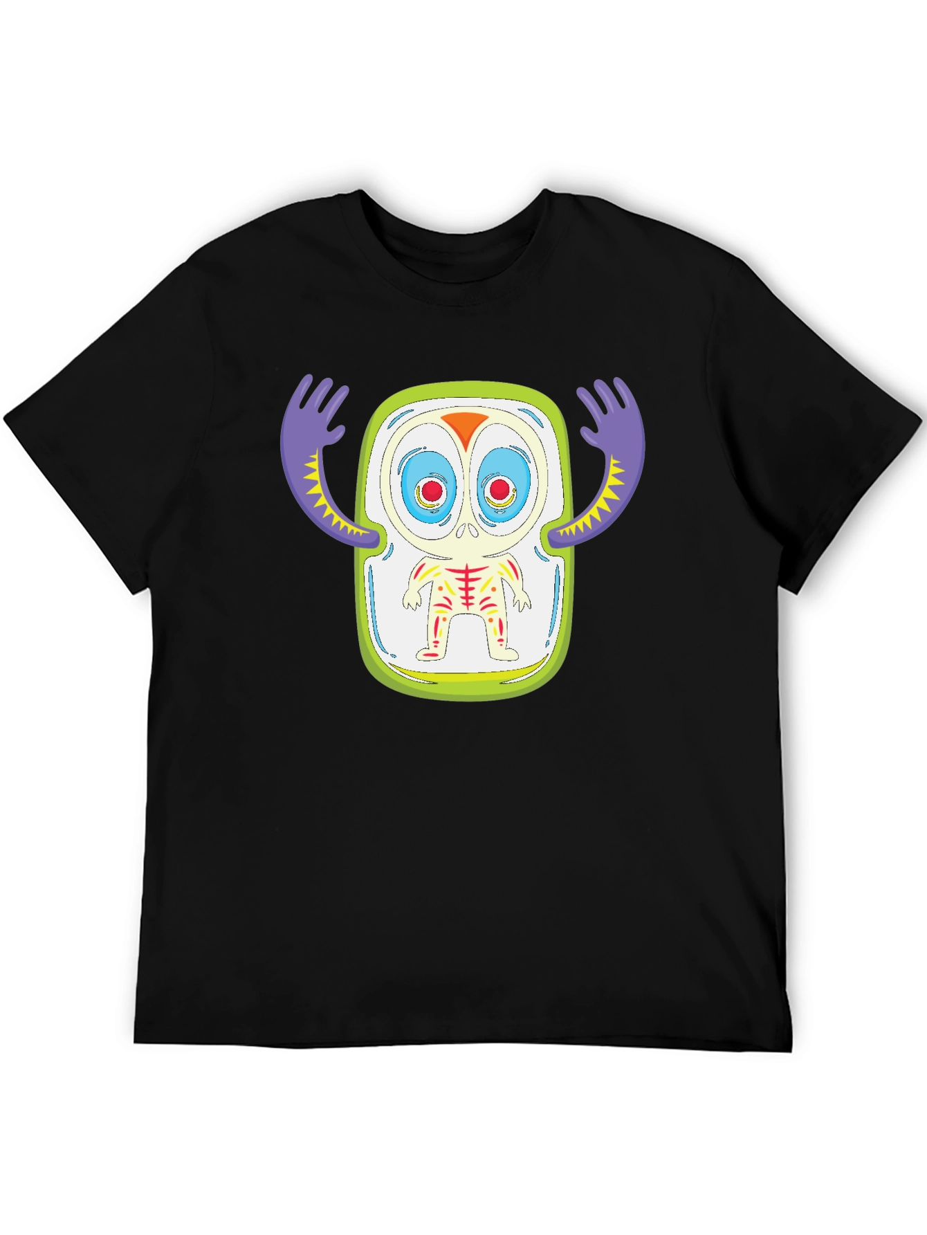 Monster Graphic Print Black T-Shirt