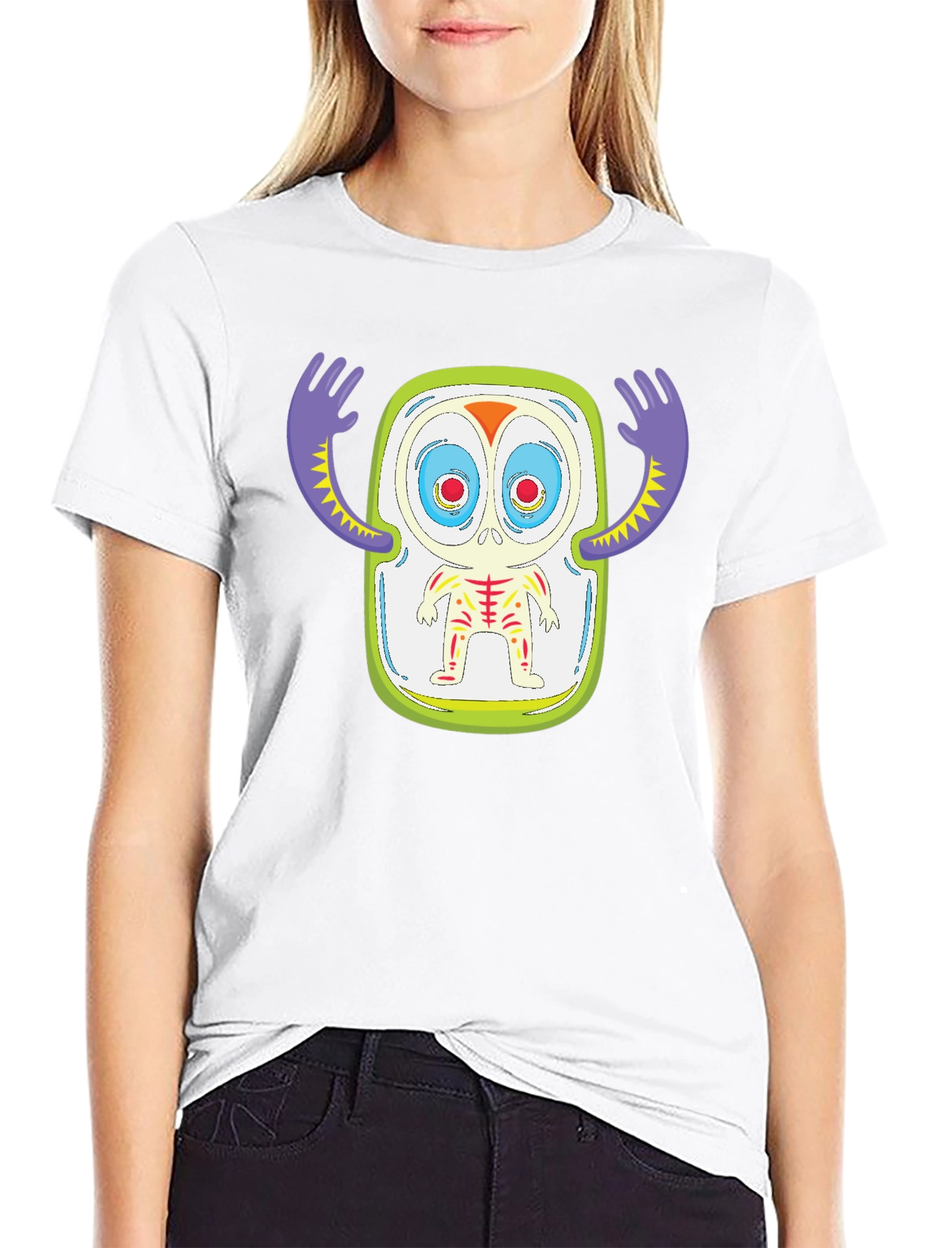 Monster Graphic Print Black T-Shirt