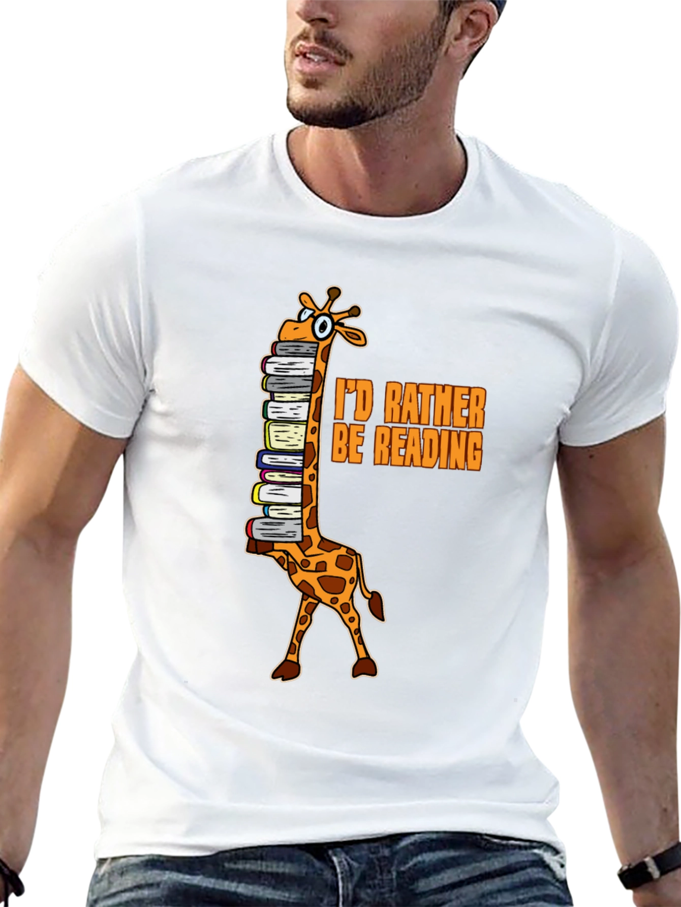 Id Rather Be Reading Giraffe Graphic Tee