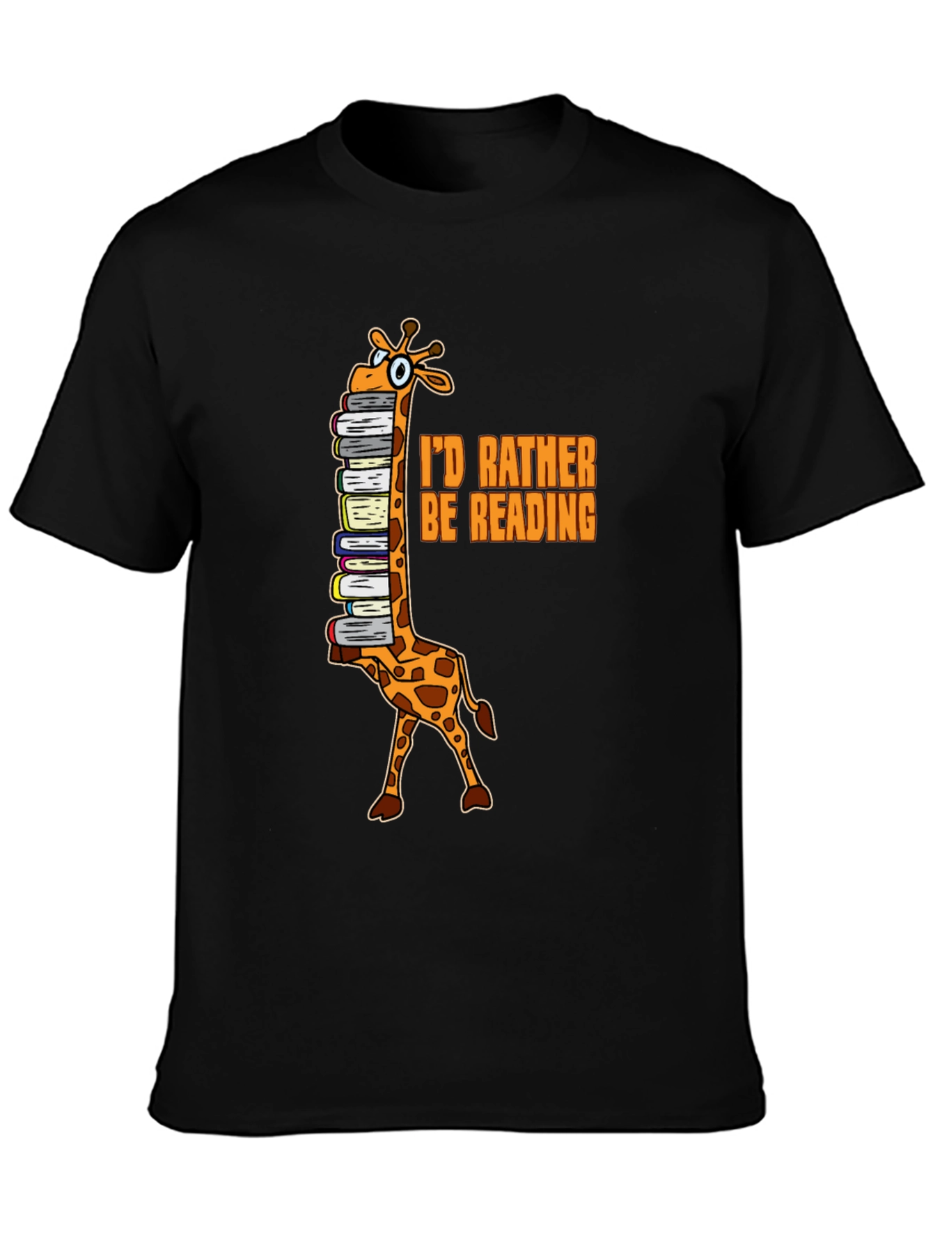 Id Rather Be Reading Giraffe Graphic Tee