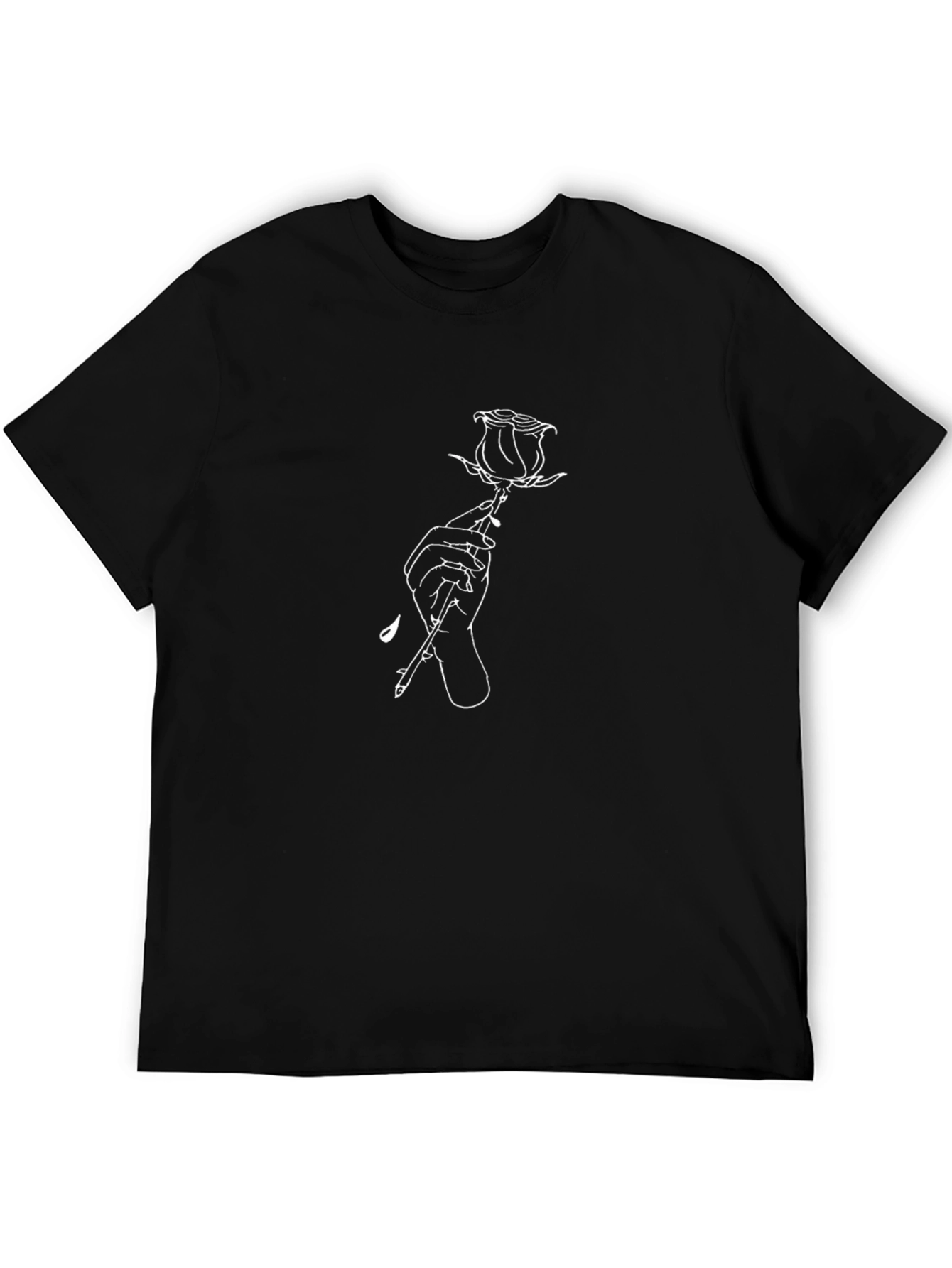 Rose Graphic Tee - Stylish Black T-Shirt