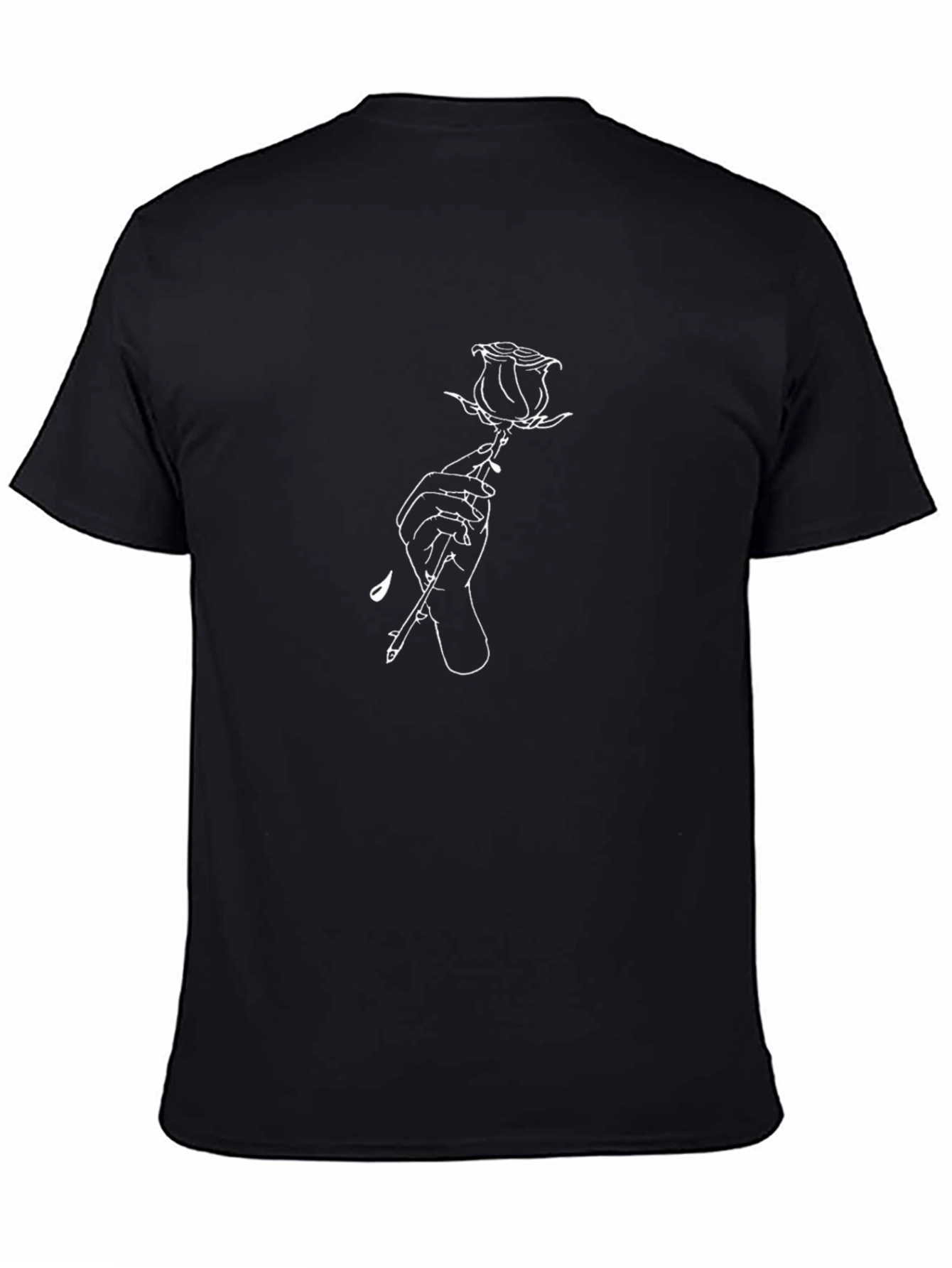 Rose Graphic Tee - Stylish Black T-Shirt