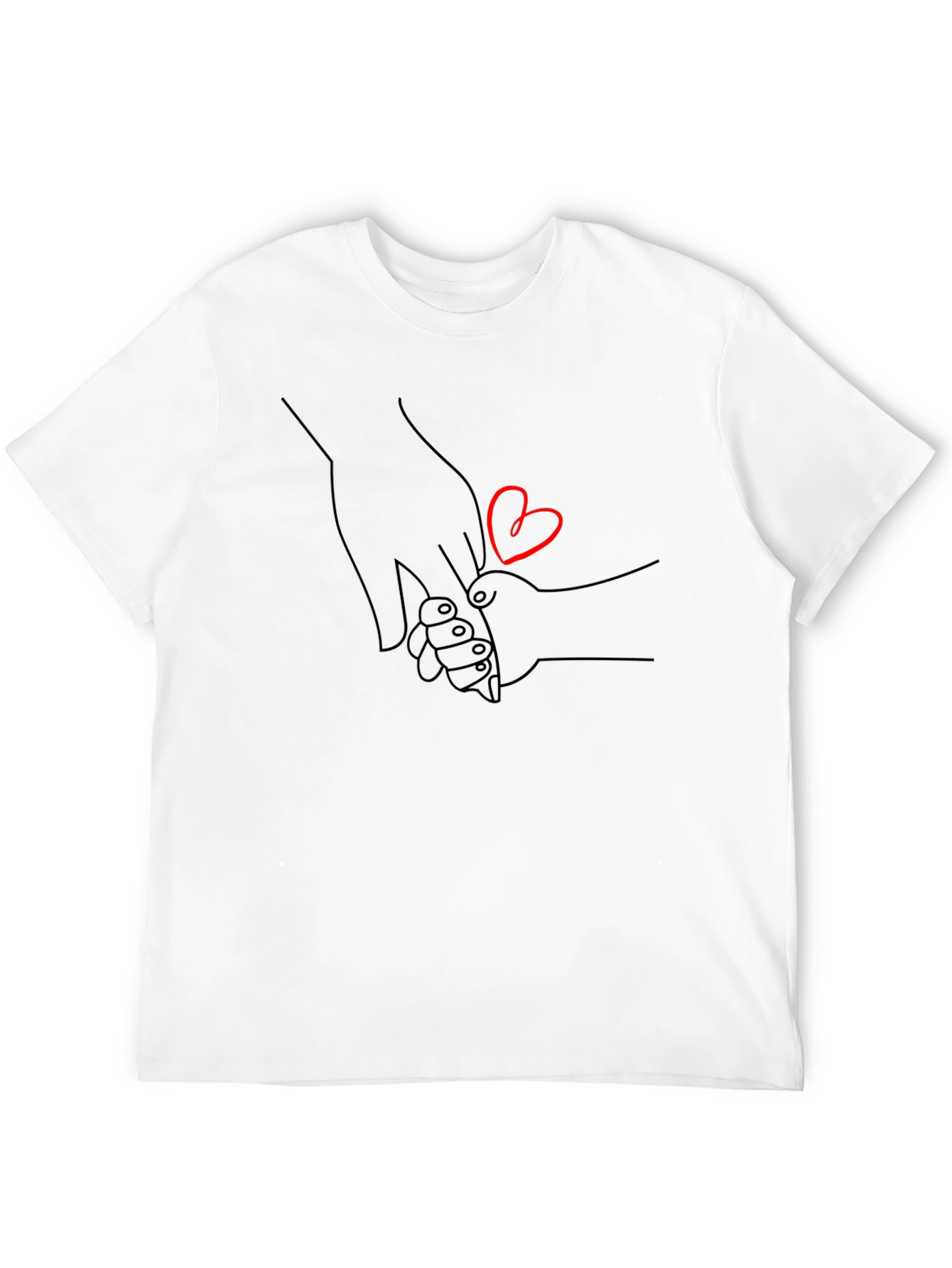 Heartfelt Hand-in-Hand Graphic Tee - Unisex Black Shirt