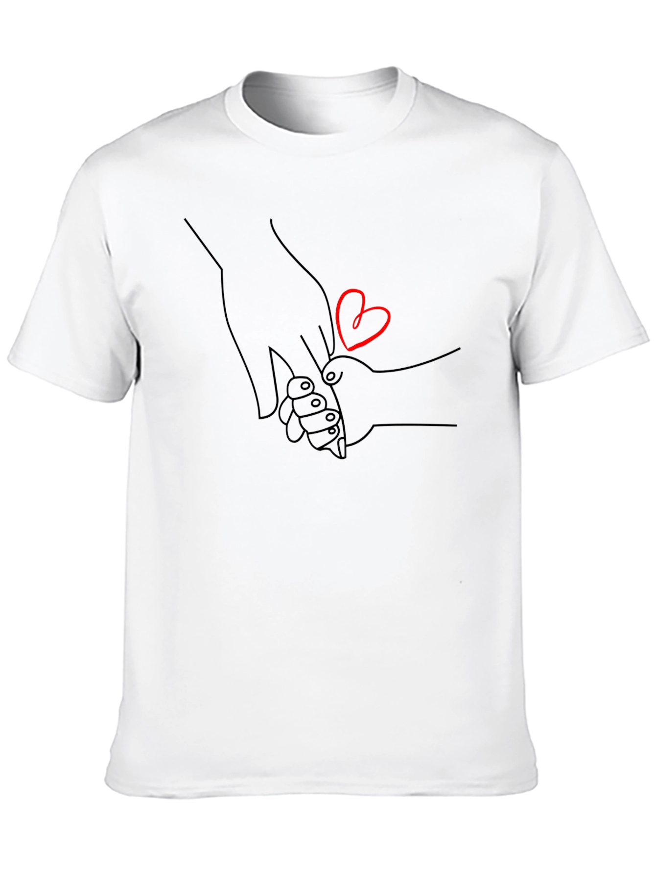 Heartfelt Hand-in-Hand Graphic Tee - Unisex Black Shirt