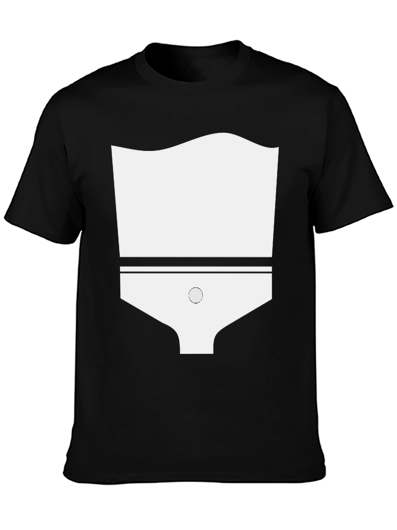 Funny White Underwear Graphic Mens Black T-Shirt