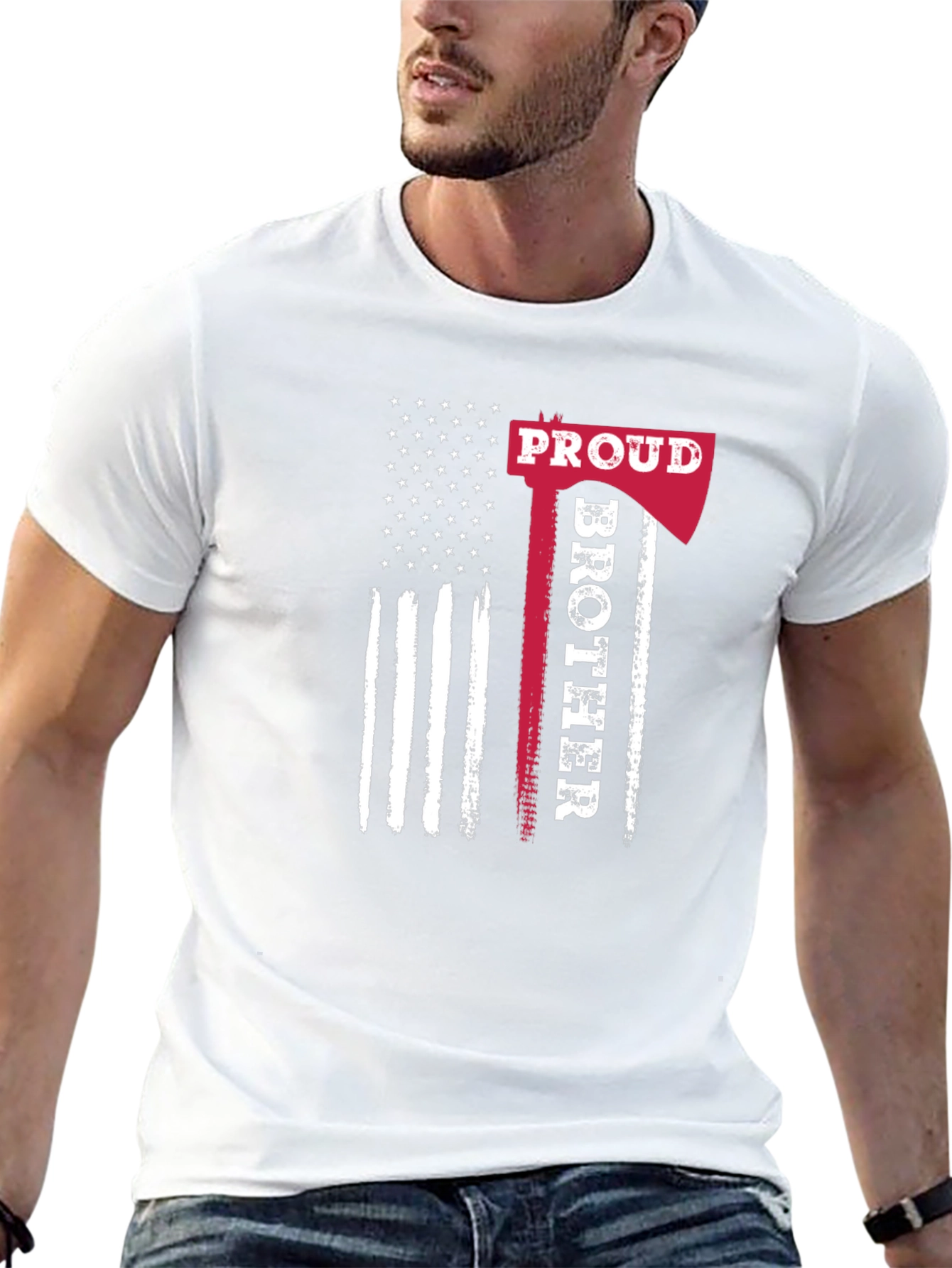 Proud Brother Firefighter Graphic T-Shirt