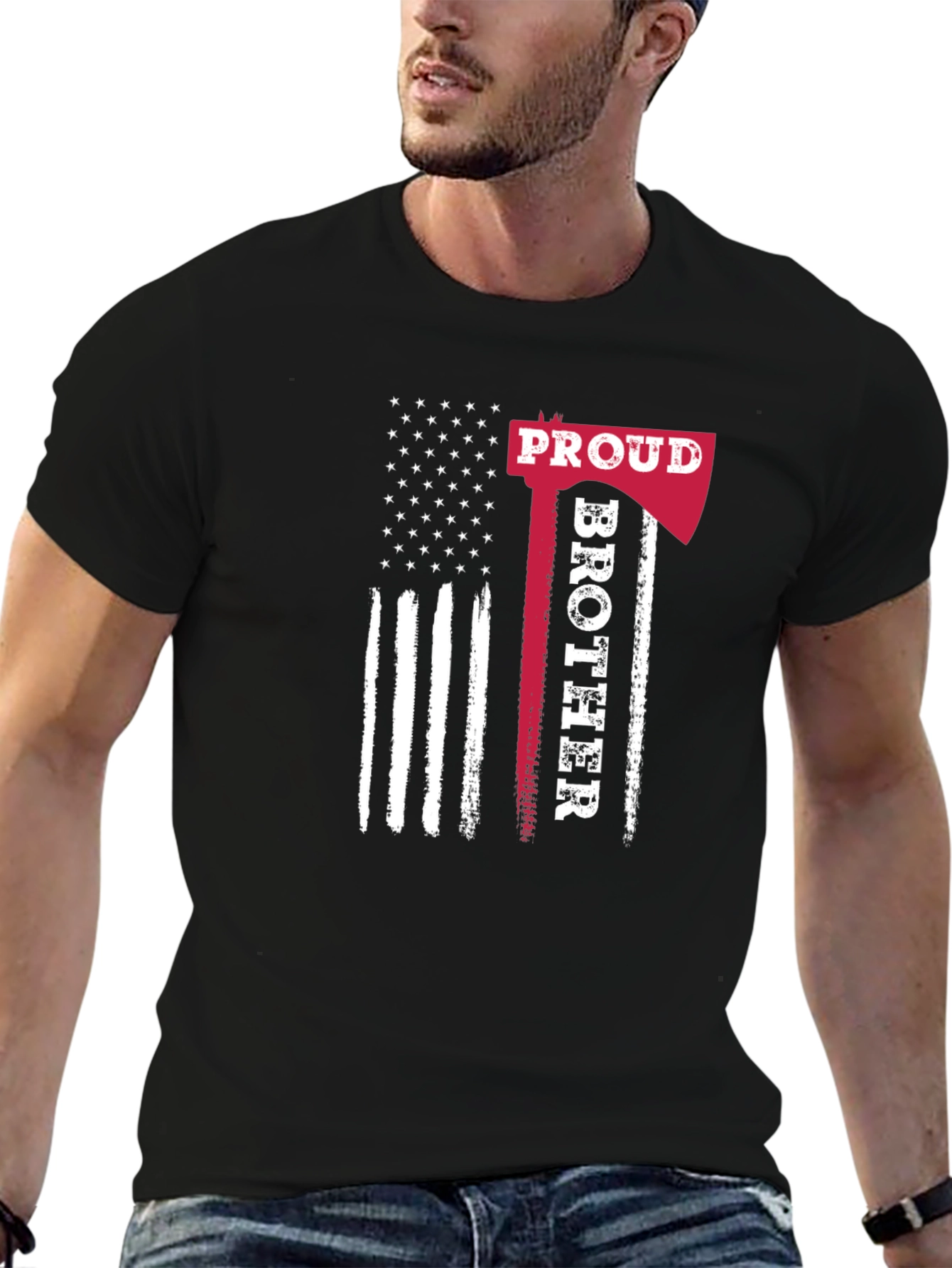 Proud Brother Firefighter Graphic T-Shirt