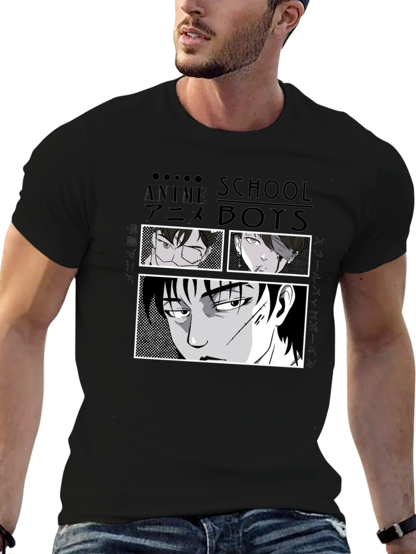 Anime School Boys Graphic T-Shirt