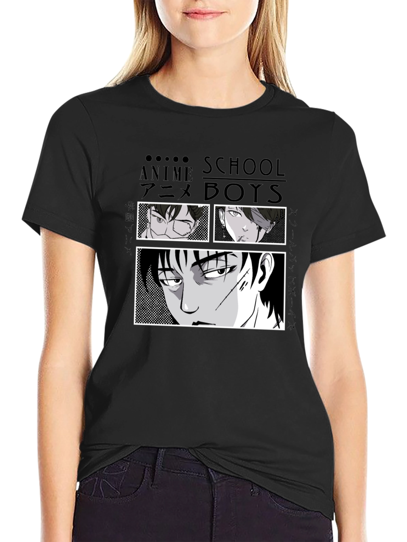 Anime School Boys Graphic T-Shirt