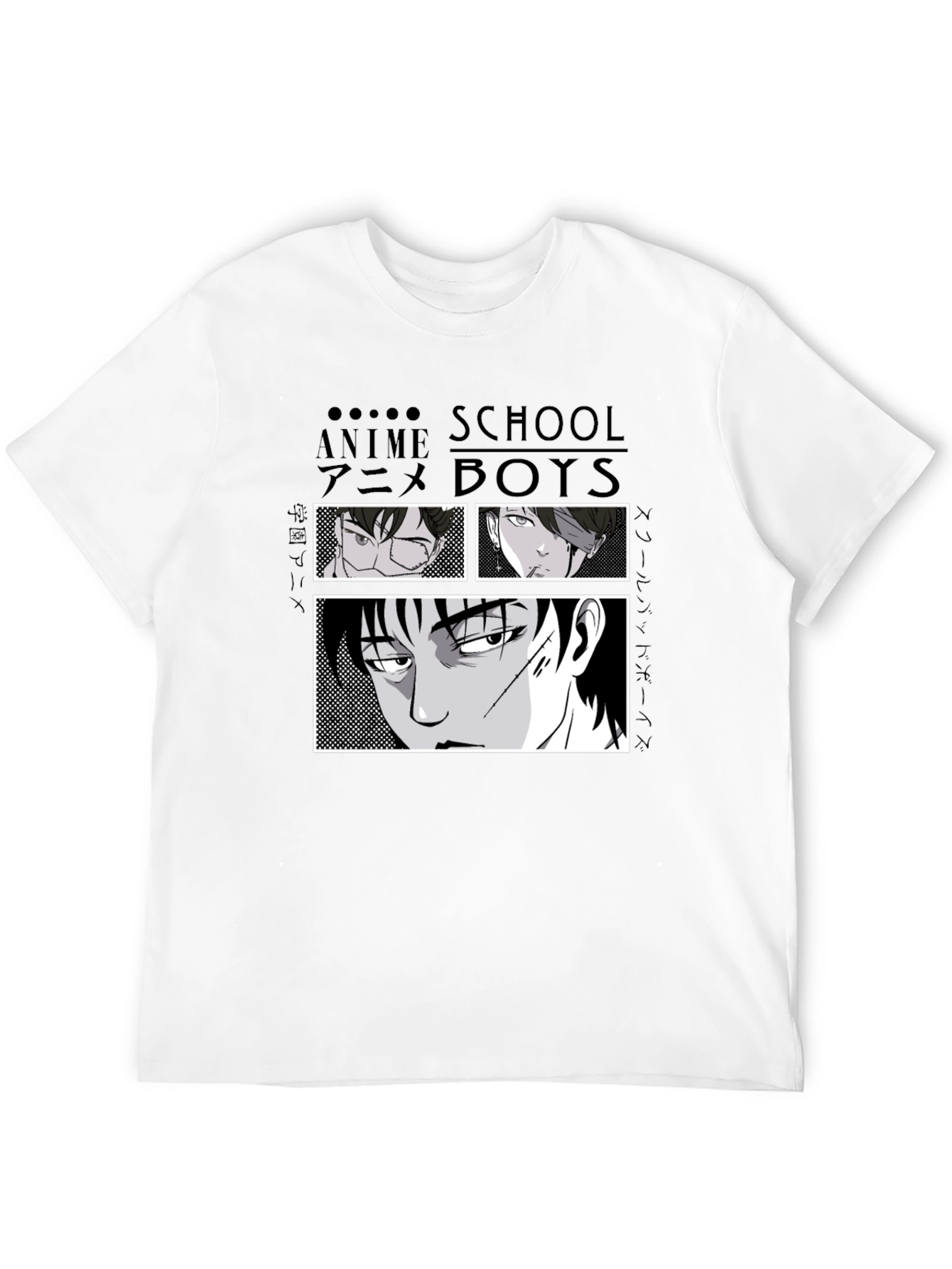 Anime School Boys Graphic T-Shirt