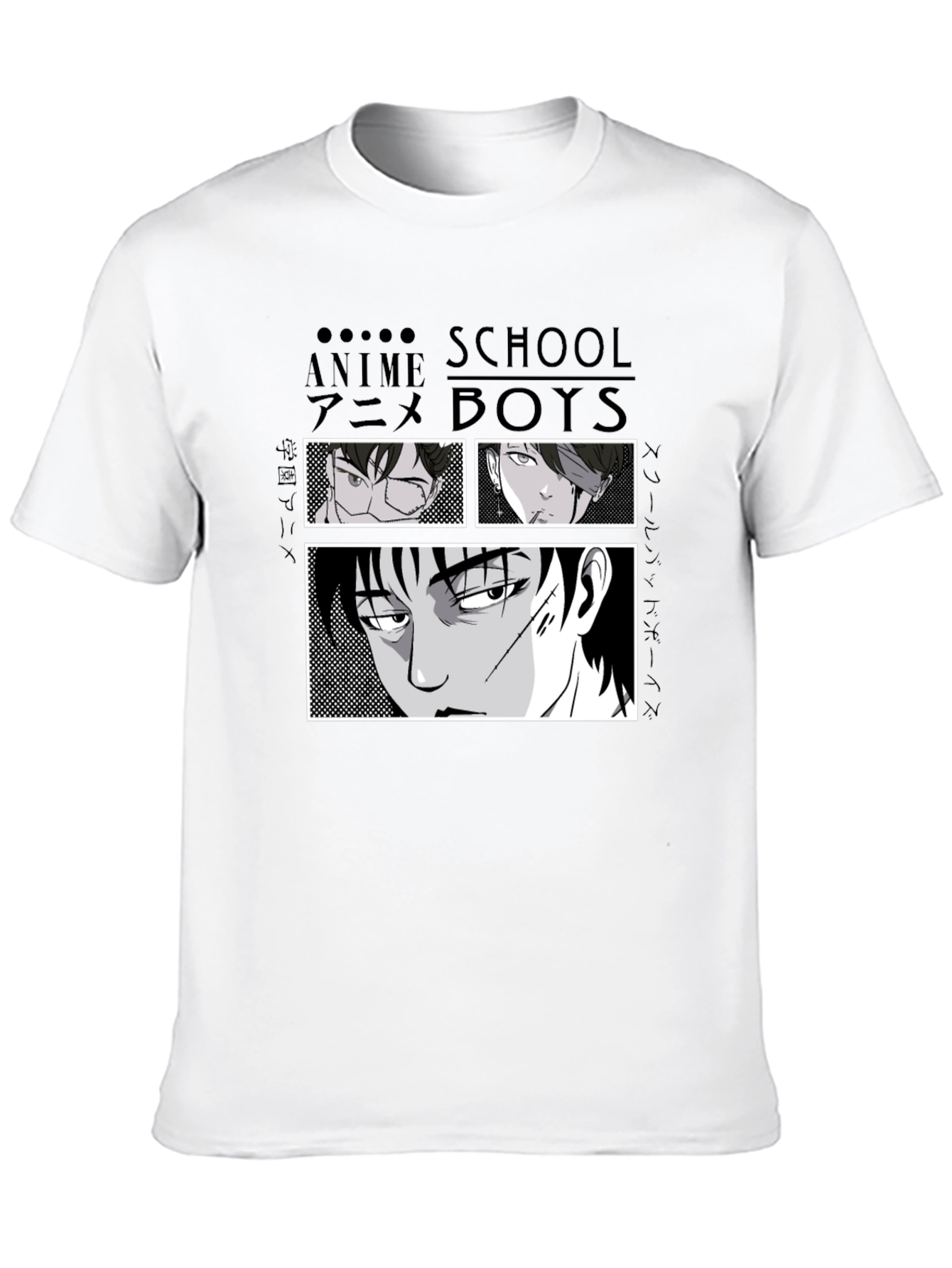 Anime School Boys Graphic T-Shirt