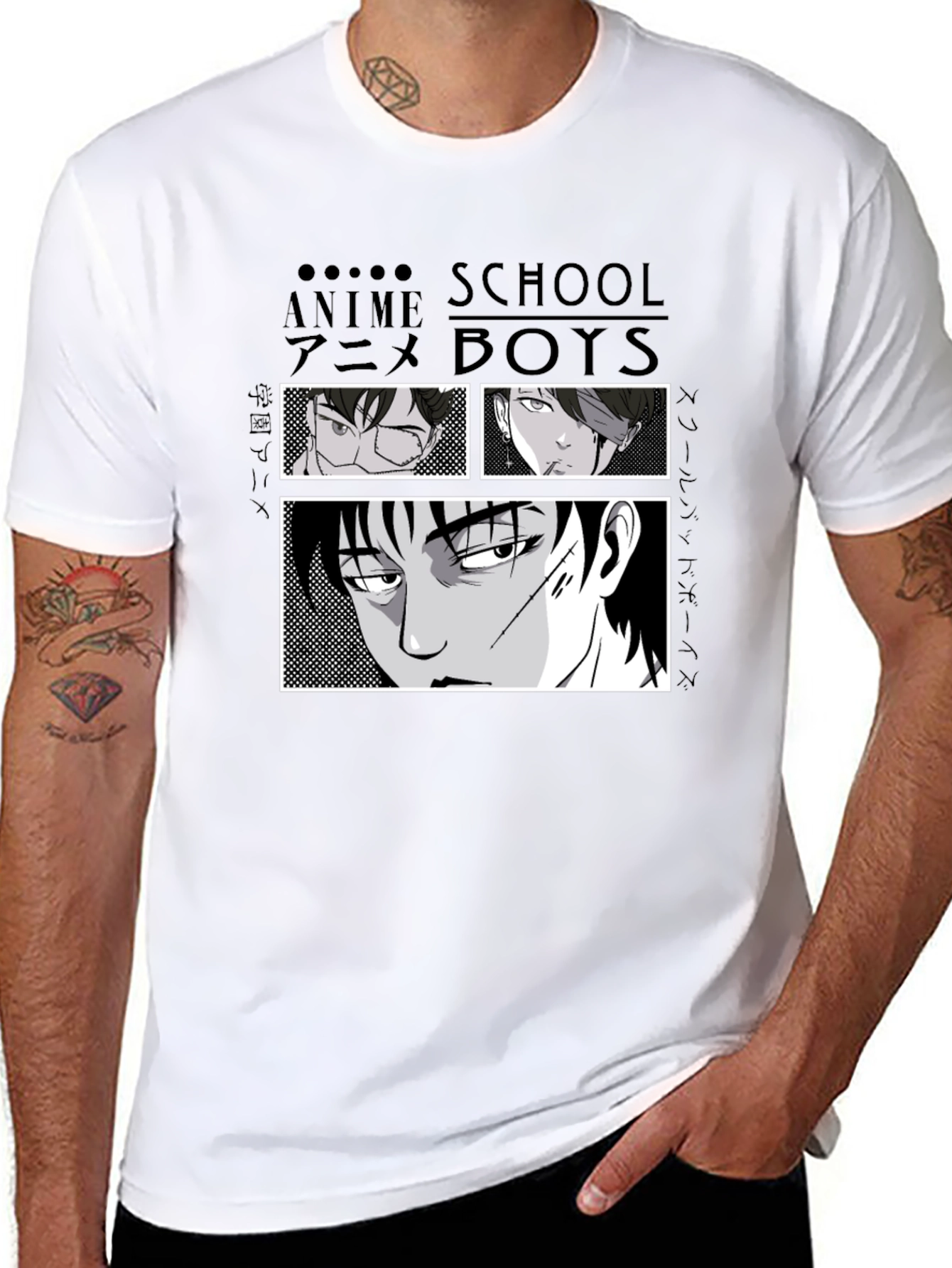Anime School Boys Graphic T-Shirt