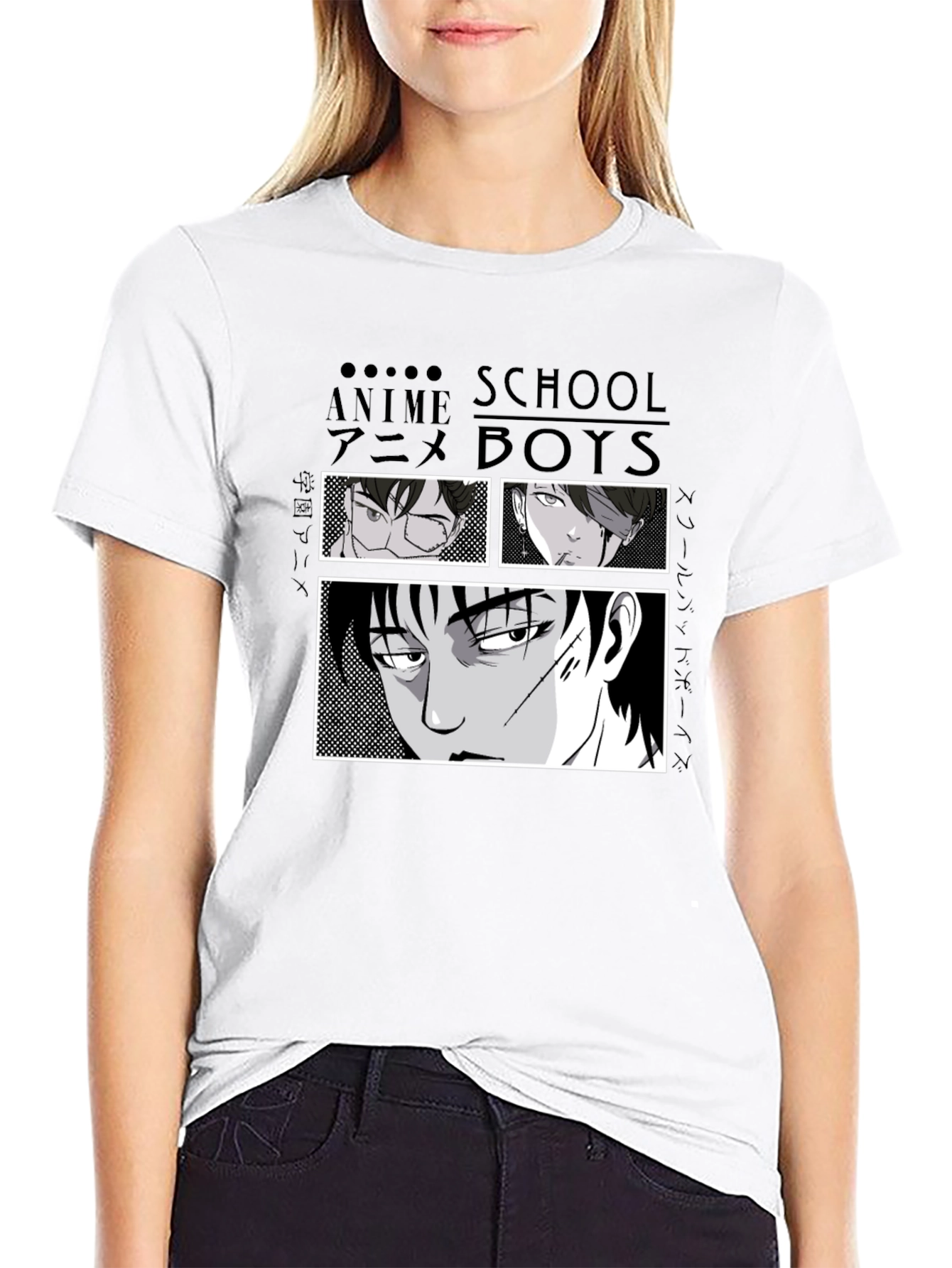 Anime School Boys Graphic T-Shirt