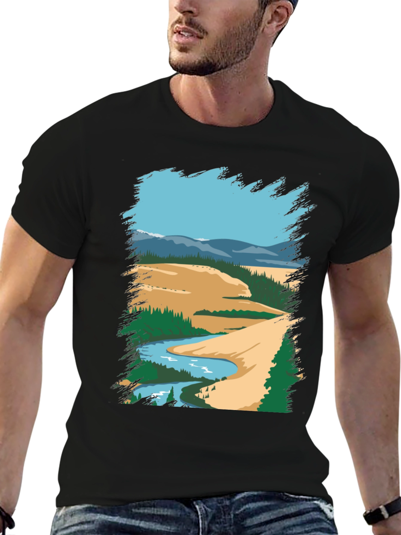 Scenic River Graphic Tee - Nature Lover Apparel