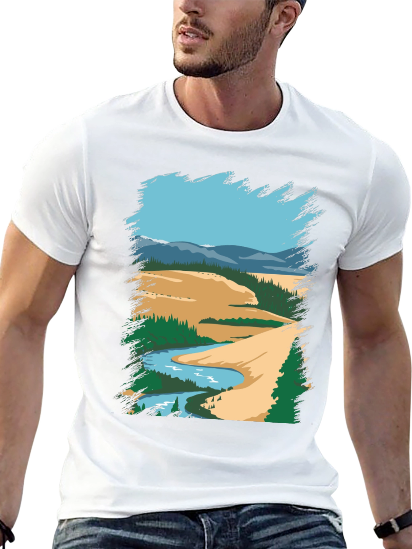 Scenic River Graphic Tee - Nature Lover Apparel