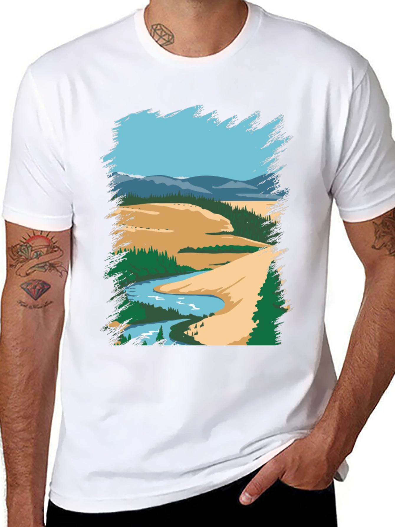 Scenic River Graphic Tee - Nature Lover Apparel
